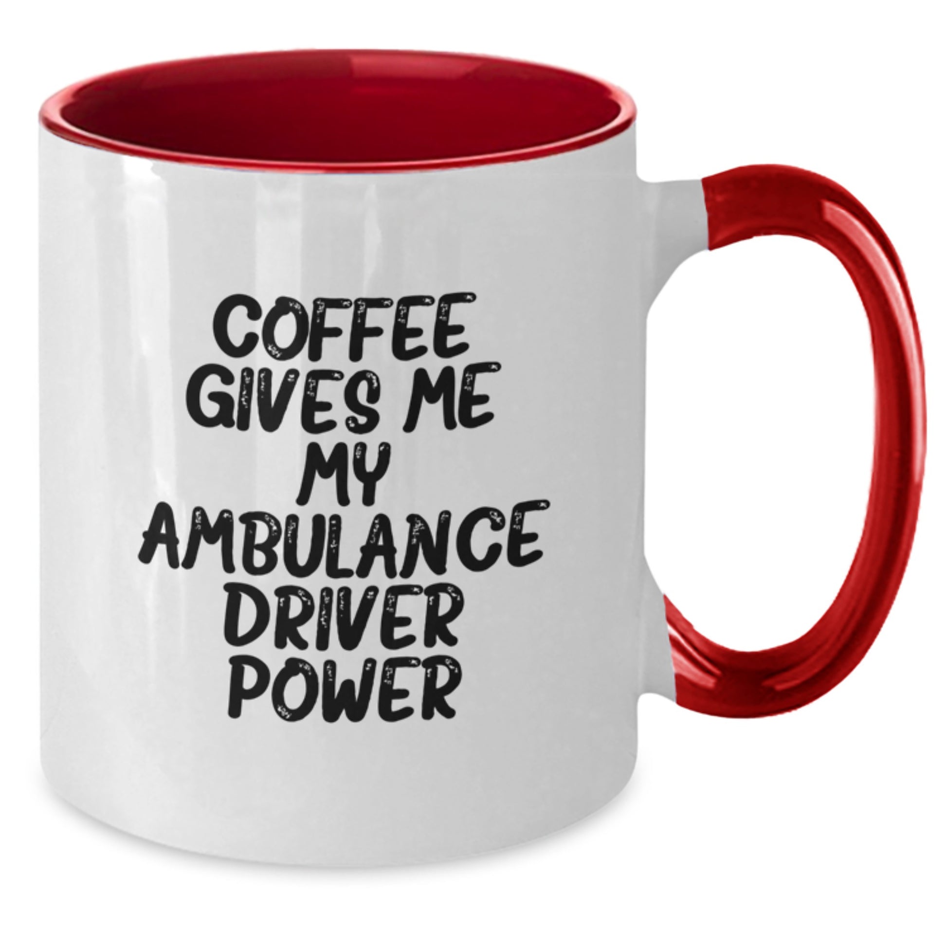 Funny Ambulance Driver Gifts - Coffee Gives Me My Power, Two Tone Mug for Men, Women, Friends, Coworkers, Family - Graduation Unique Gifts from Ambulance Driver - Additional