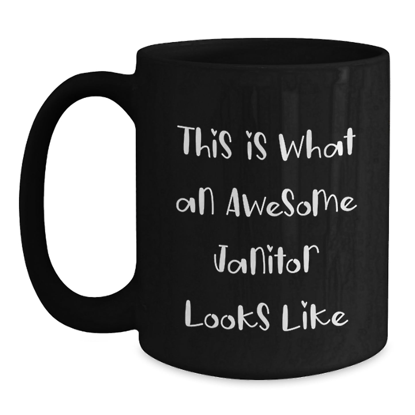 Janitor Gifts from Friends, Awesome Janitor Black Coffee Mug, Birthday Unique Gifts, This Is What An Awesome Janitor Looks Like - Main