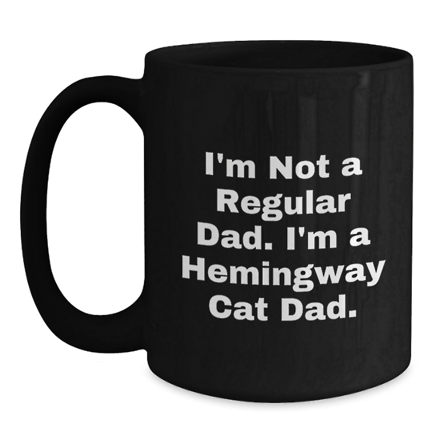 Hemingway Cat Dad Funny Gifts From Men to Friends for Graduation Unique Black Coffee Mugs - Main