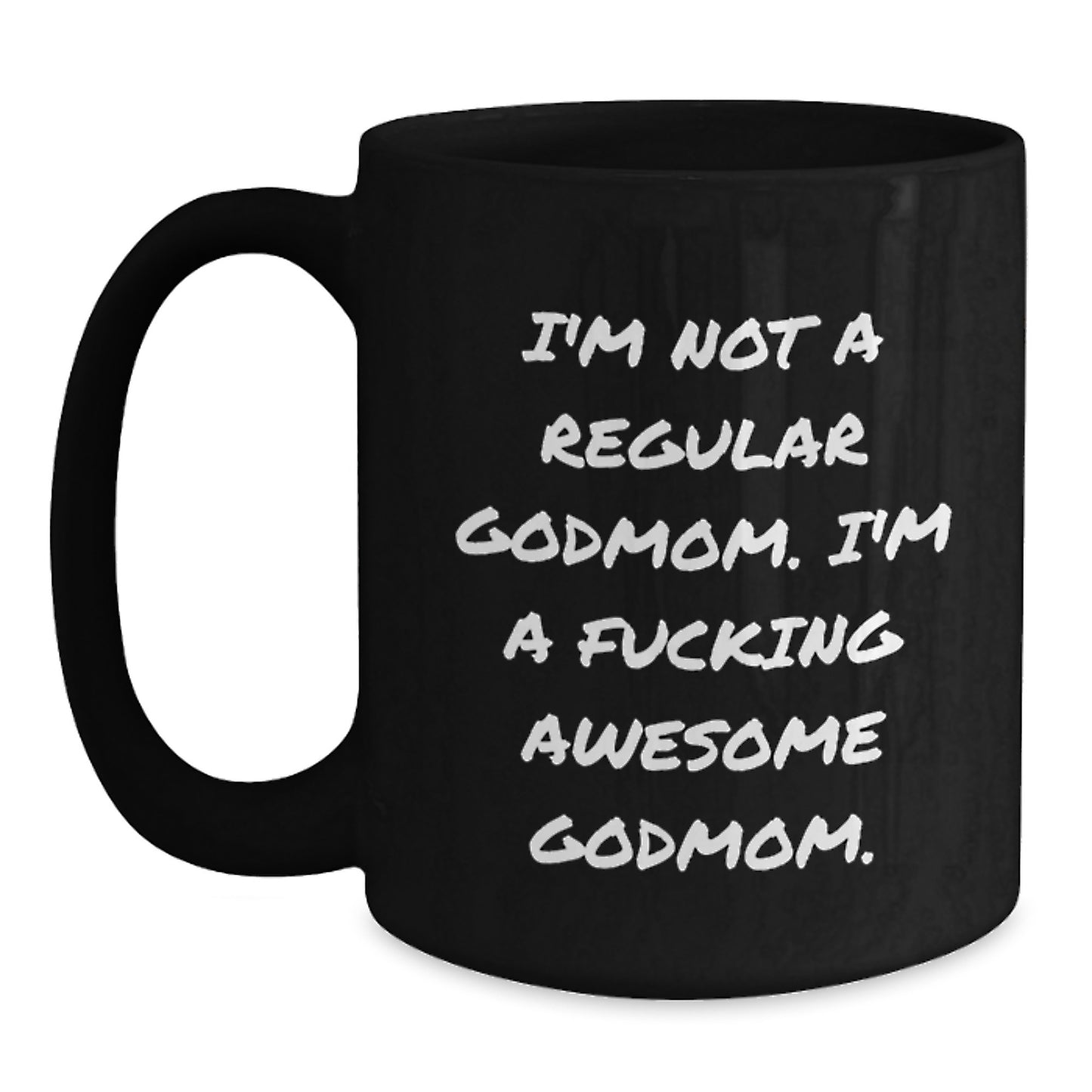 Funny Godmom Gifts from Friends and Family - Godmom Black Coffee Mug for Graduation - Main