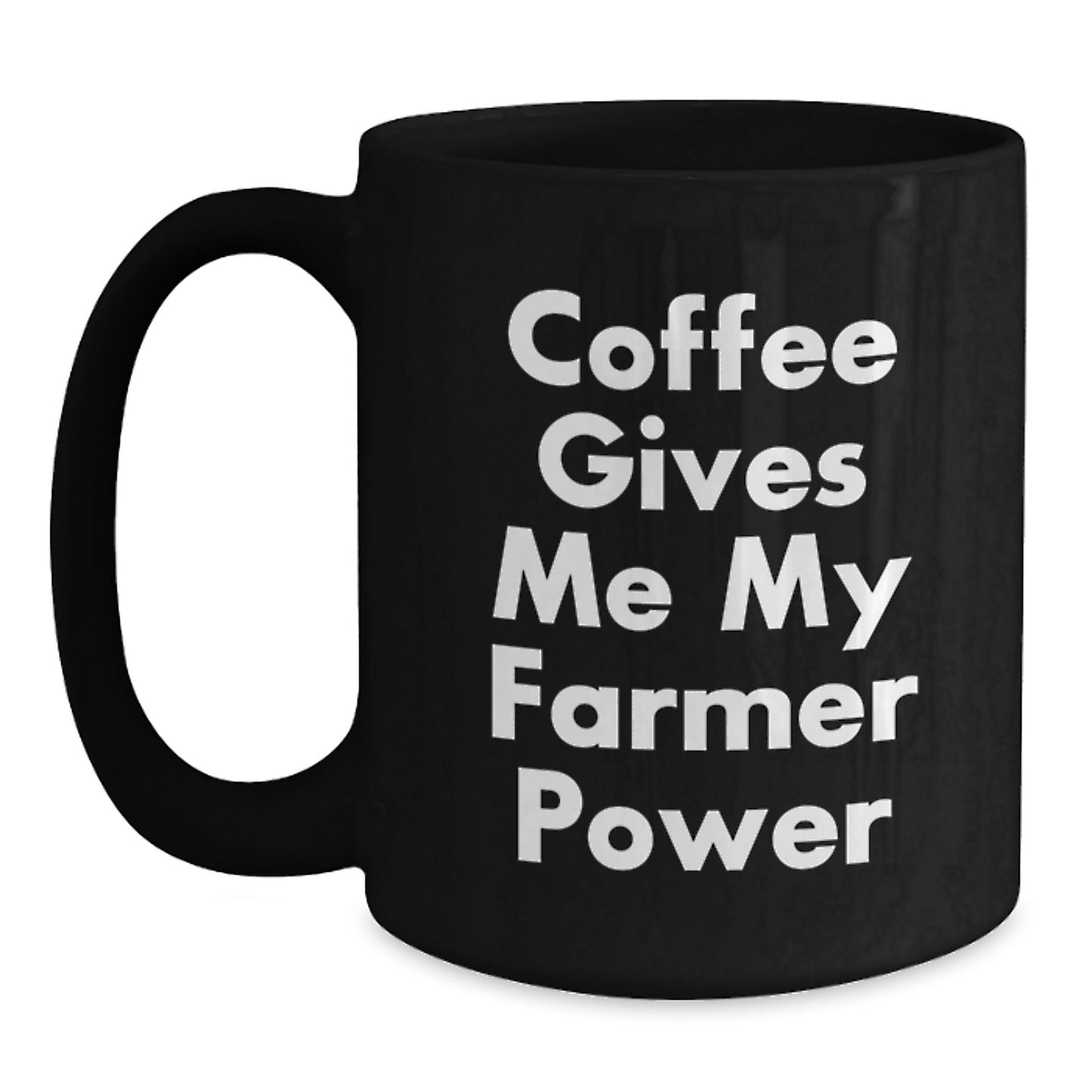 Funny Farmer Gifts, 'Coffee Gives Me My Farmer Power' Black Coffee Mug, Birthday Unique Gifts for Men, Women, Friends, Family from Farmers - Main