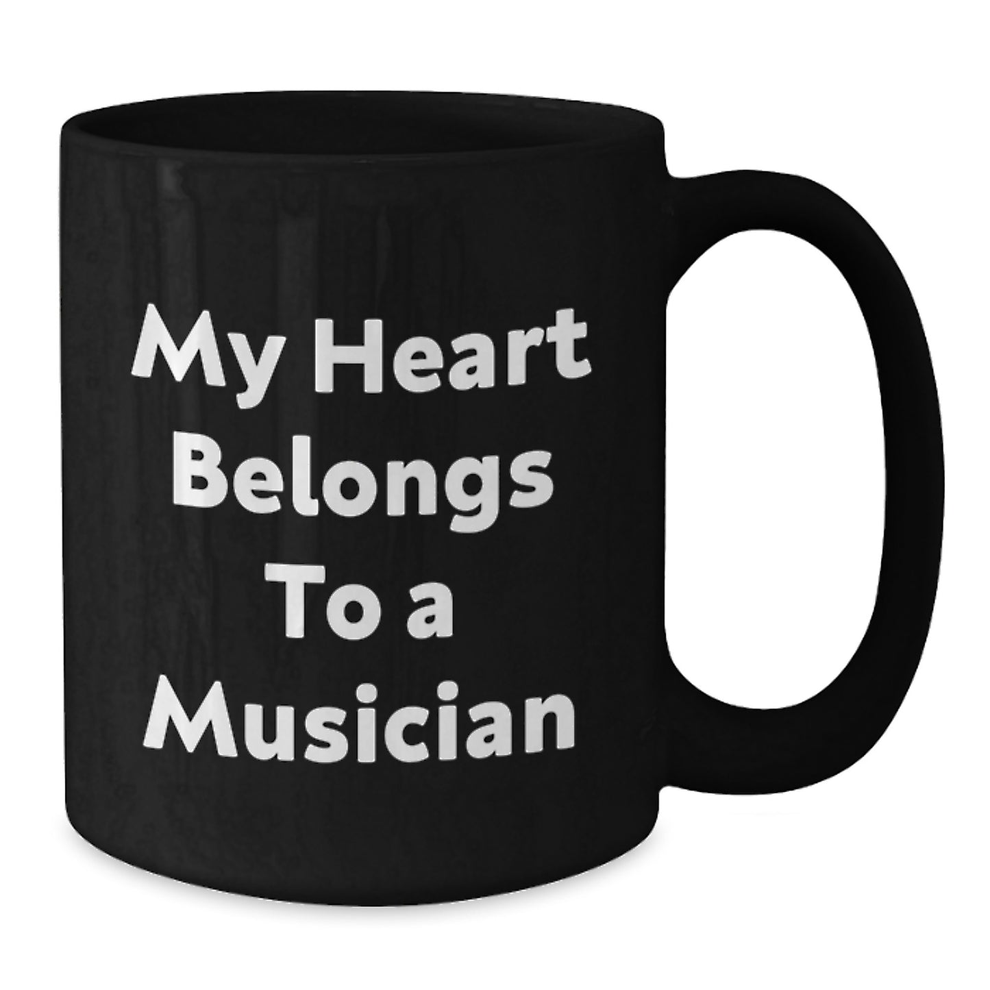 Musician Quotes Black Coffee Mug, Funny Gifts from Friends to Musicians on Birthday, 'My Heart Belongs To A Musician' - Additional