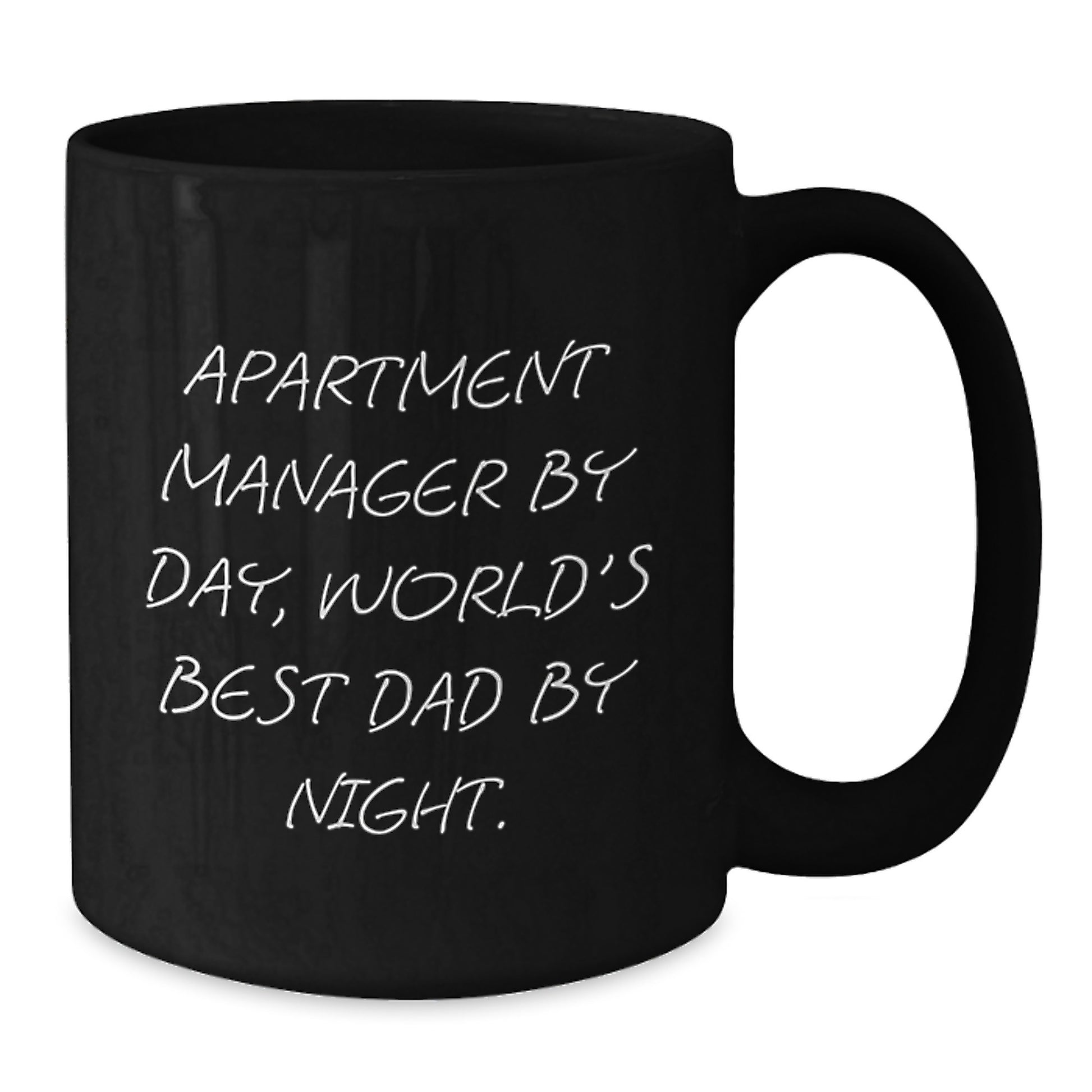 Funny Apartment Manager Gifts For Him By Day, Best Dad By Night - Black Coffee Mug, Birthday Unique Gifts - Additional