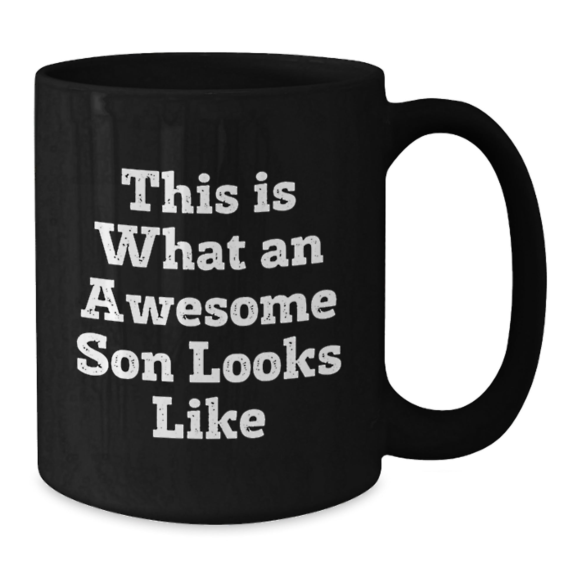 Funny Son Gifts from Mom - This Is What An Awesome Son Looks Like Black Coffee Mug for Graduation Unique Gifts - Additional