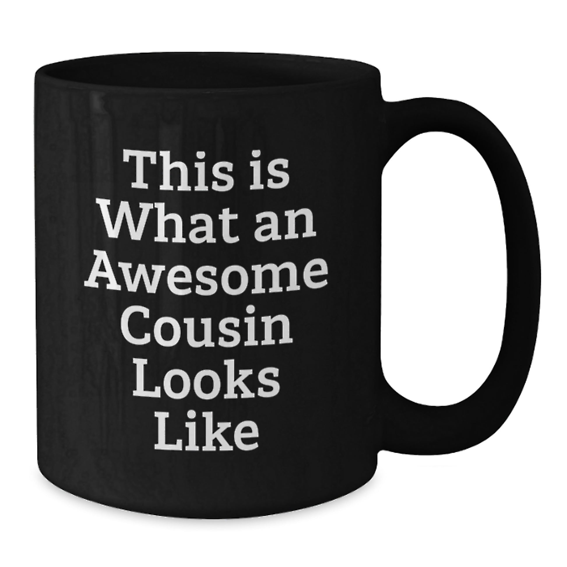 Funny Cousin Gifts, Black Coffee Mug, This Is What An Awesome Cousin Looks Like, Graduation Unique Gifts from Family to Cousin - Additional
