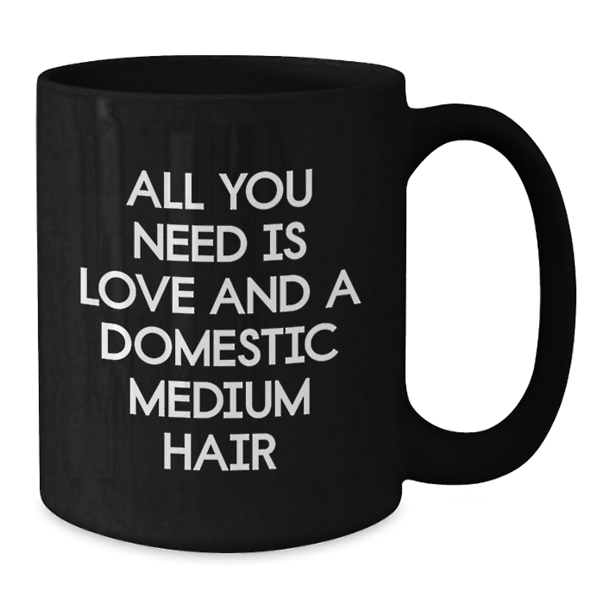 Gifts from Family for Domestic Medium Hair Cat Lovers - Inspirational Quote Black Coffee Mug for Graduation, 11oz or 15oz, Microwave & Dishwasher Safe - Additional