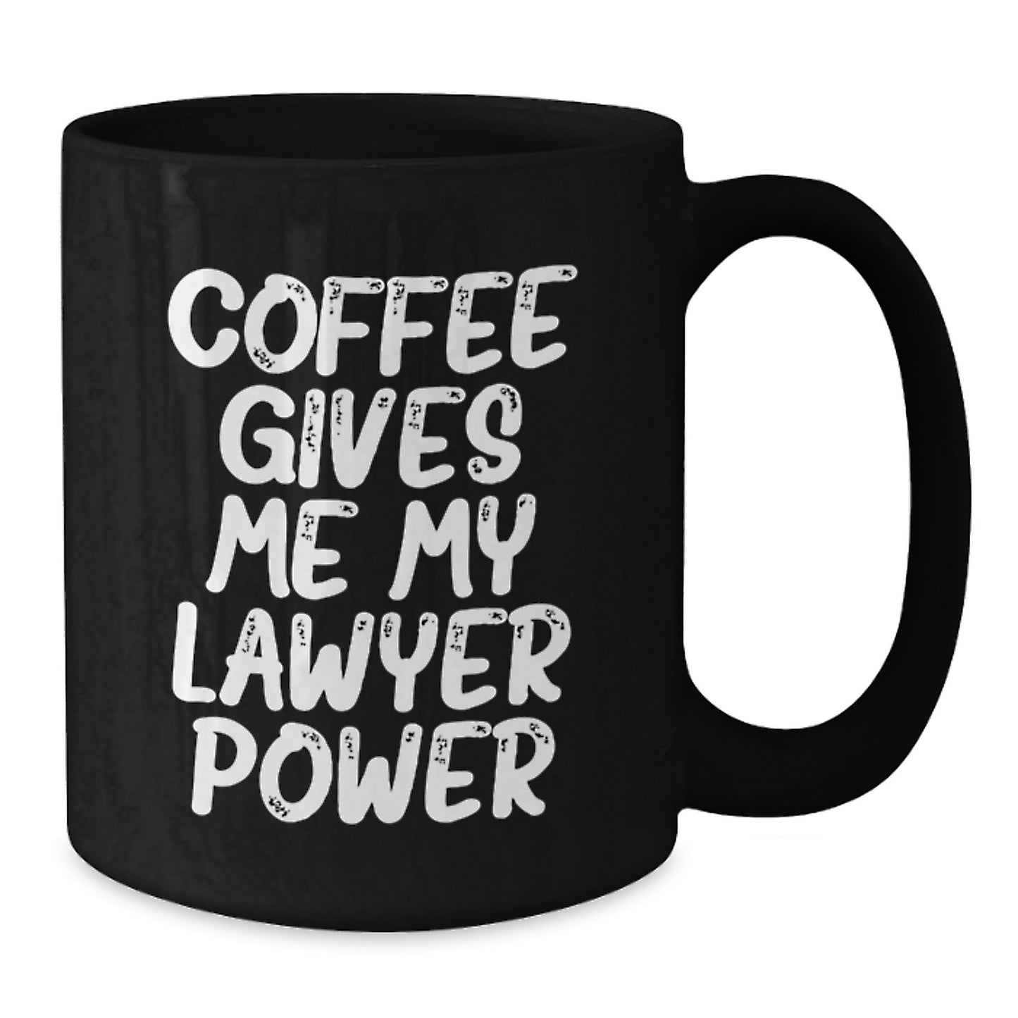 Funny Coffee Mug for Lawyer Gifts, 'Coffee Gives Me My Lawyer Power', Birthday Unique Gifts from Friends to Coworkers, Black Ceramic Mugs with 11oz or 15oz Capacity, Microwave and Dishwasher Safe - Additional