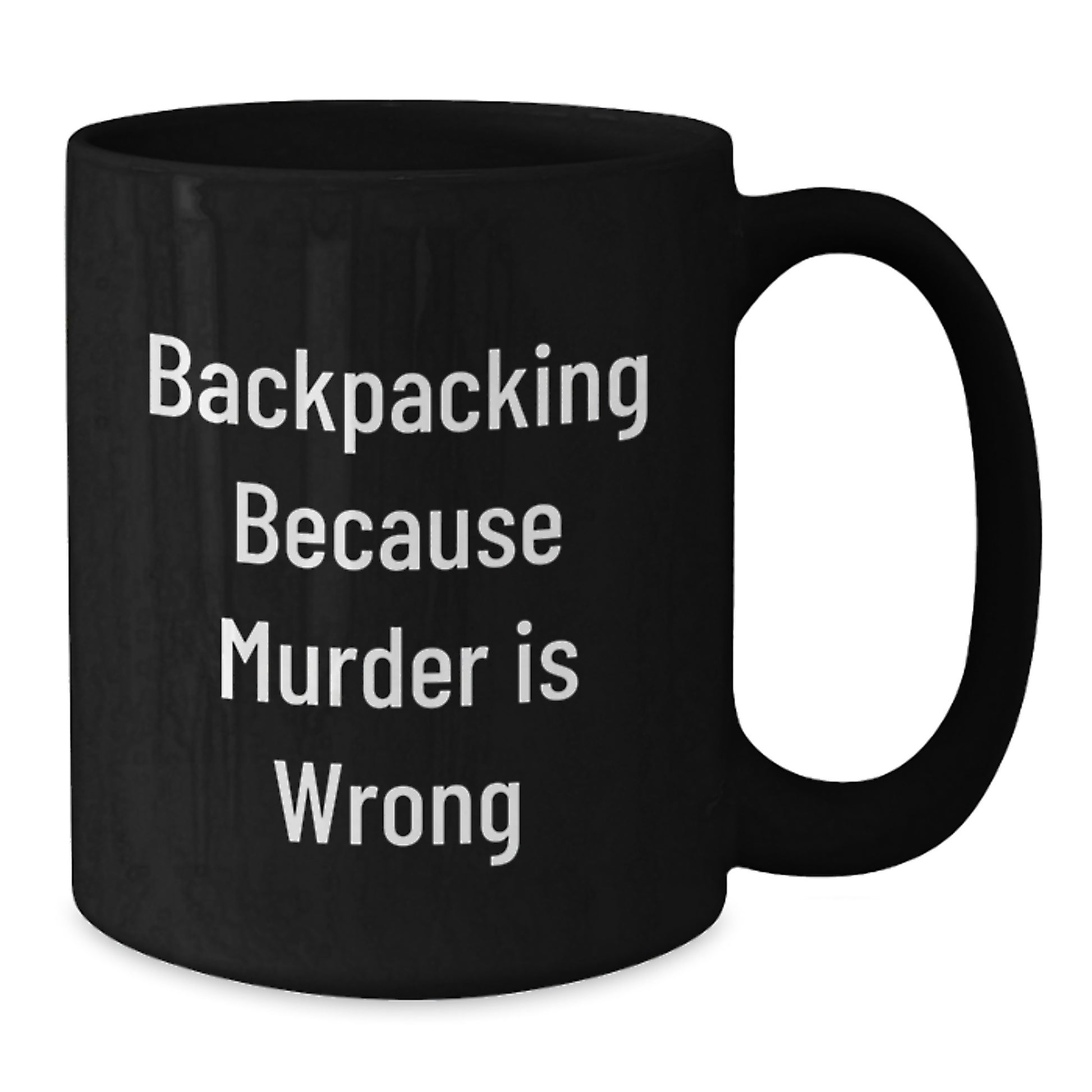 Backpacking Adventures Gifts from Friends to Men, Funny Black Coffee Mug for Birthday - Additional