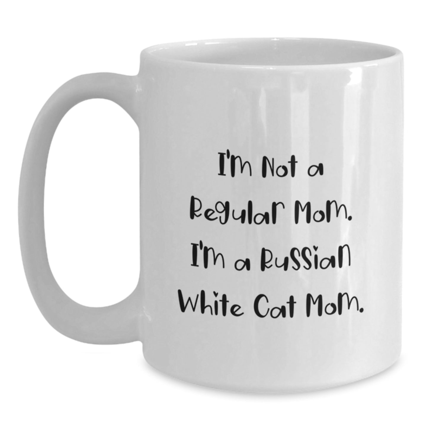 Funny Russian White Cat Mom Gifts from Mom to Russian White Cat Lover on Graduation Unique Gifts for Her - White Coffee Mug - Main
