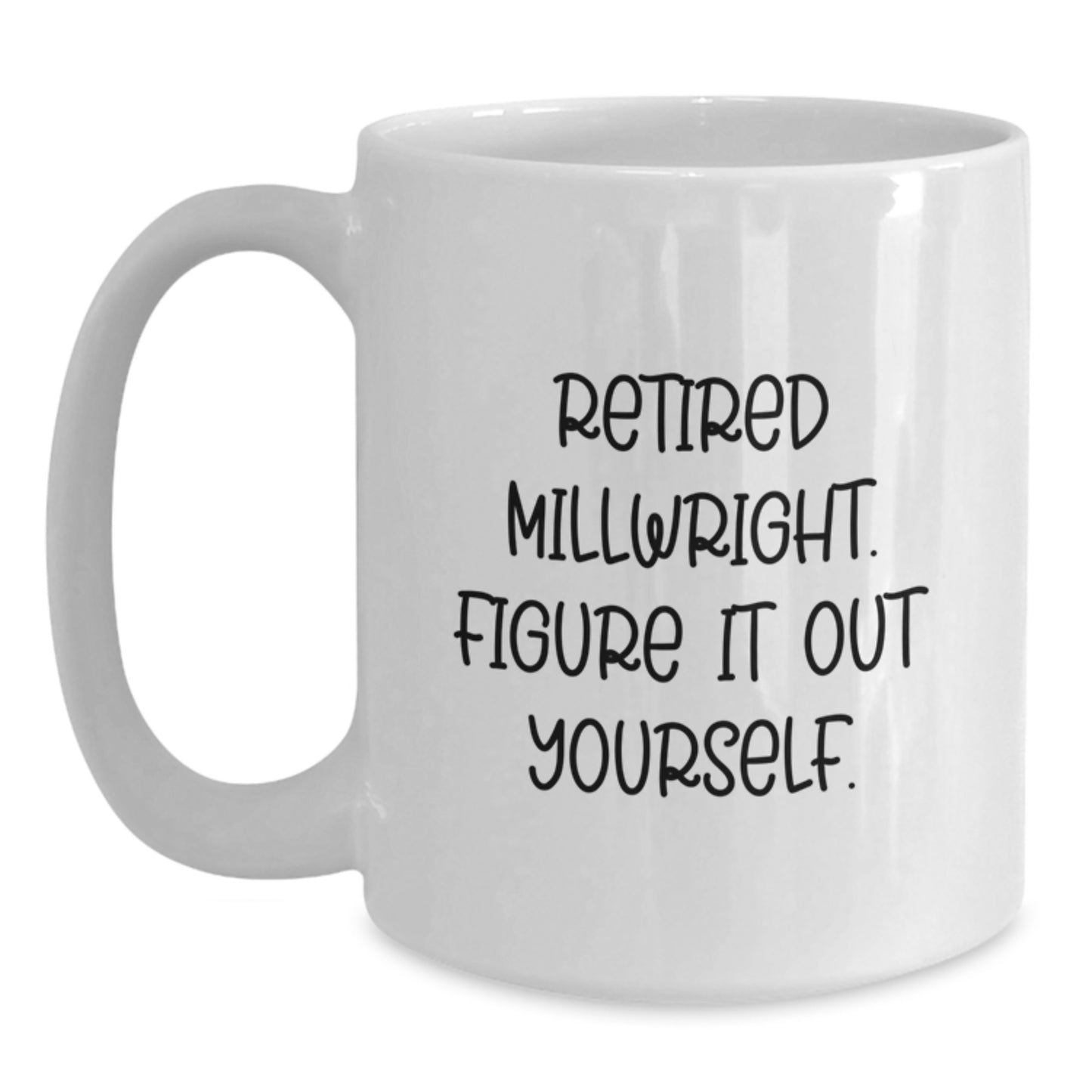 Funny Millwright Gifts for Men from Retired Millwright Figure It Out Yourself White Coffee Mug - Unique Graduation Gifts for Him - Main