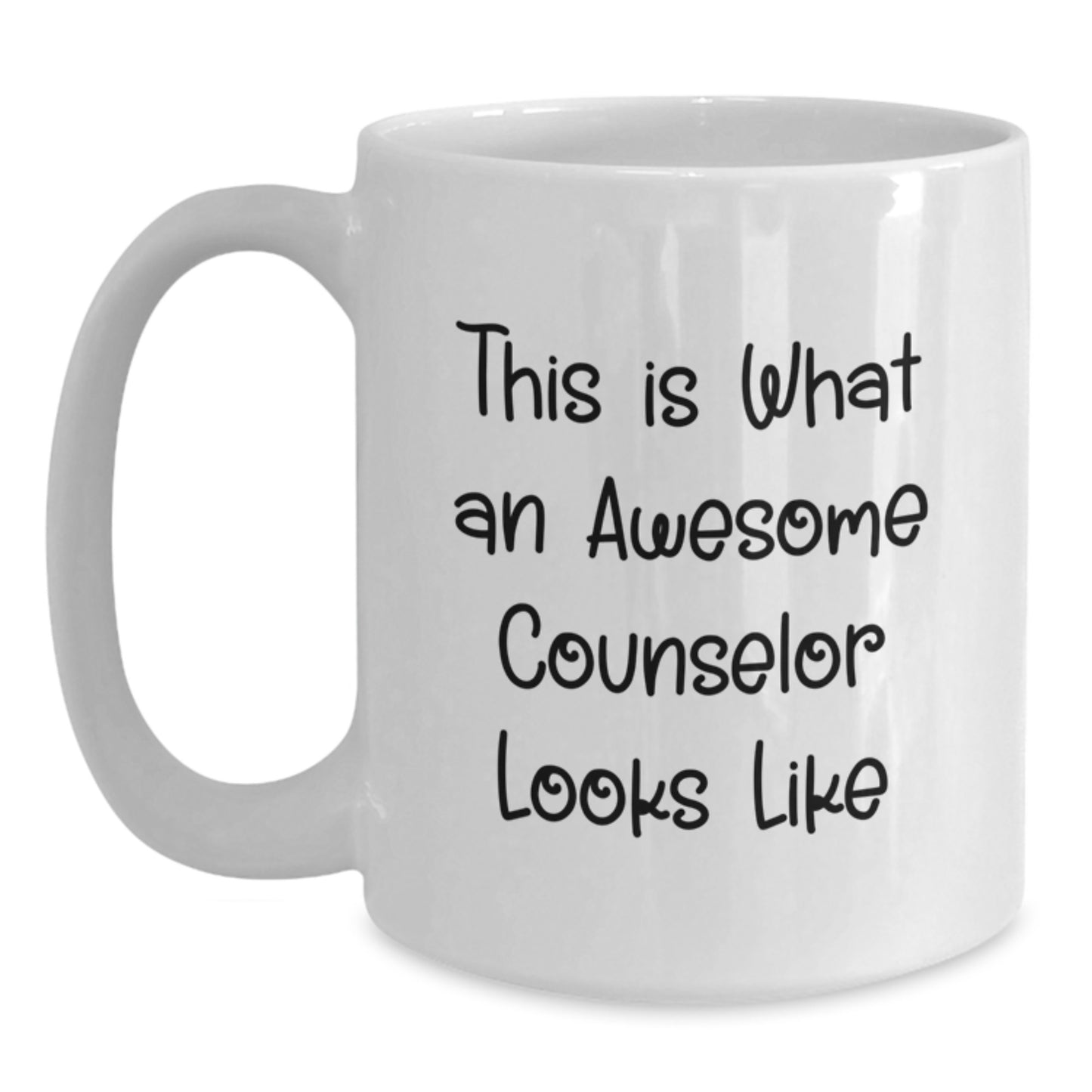 Funny Counselor Gifts from Friends for Birthday - White Coffee Mug with 'This Is What An Awesome Counselor Looks Like' Quote - Main