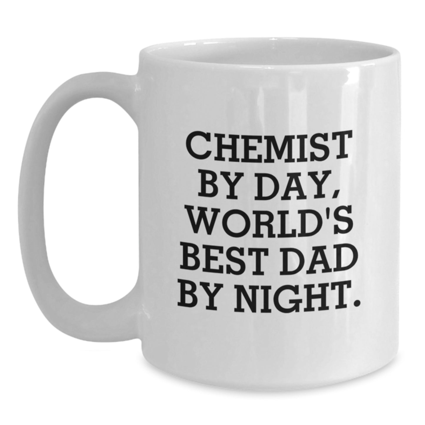 Funny Chemist Gifts, World's Best Dad White Coffee Mugs, Birthday Unique Gifts from Family to Chemist - Main