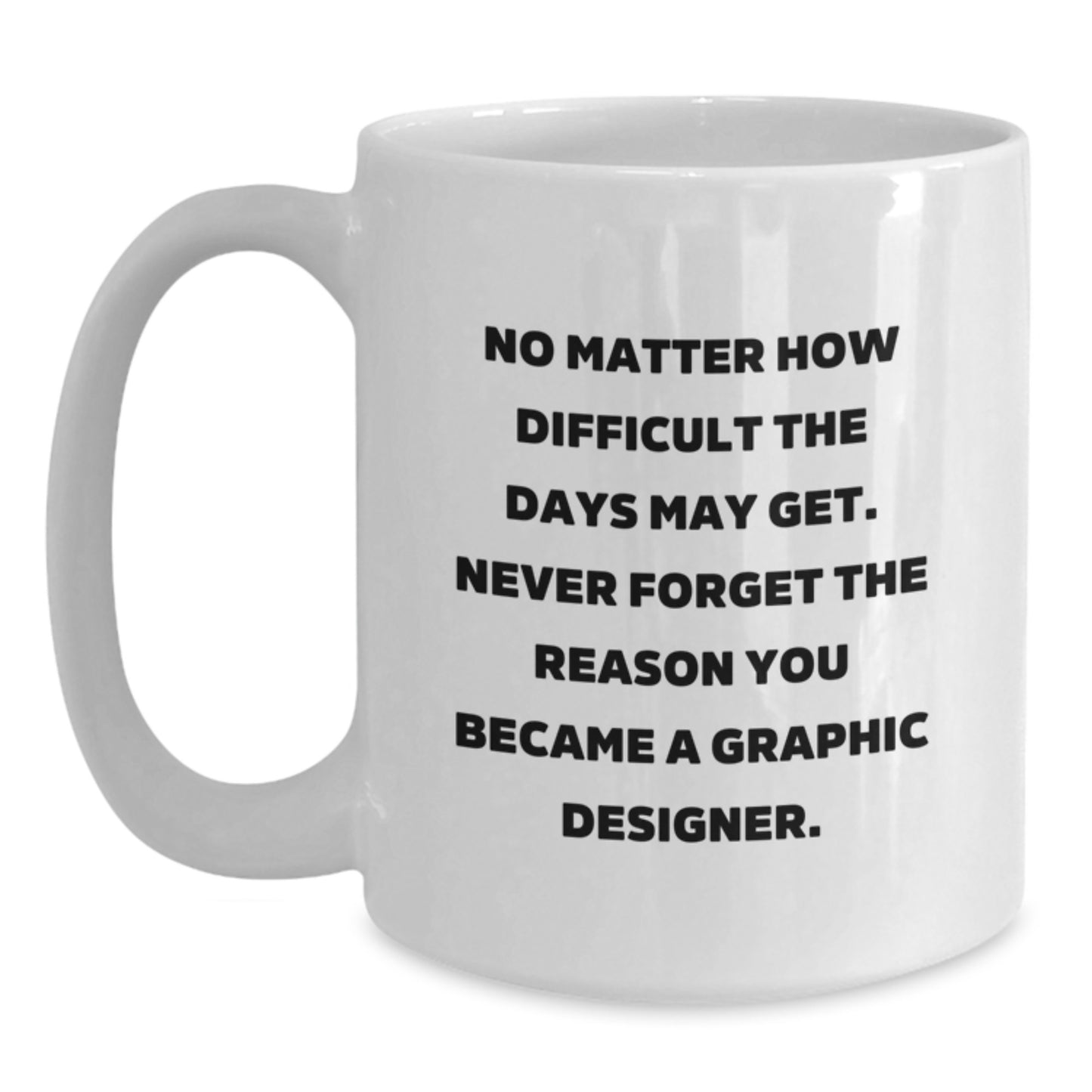 Graphic Designer Gifts from Friends, Inspirational Quote Coffee Mug, White 11oz or 15oz, Funny Birthday Unique Gifts for Men, Women - Main
