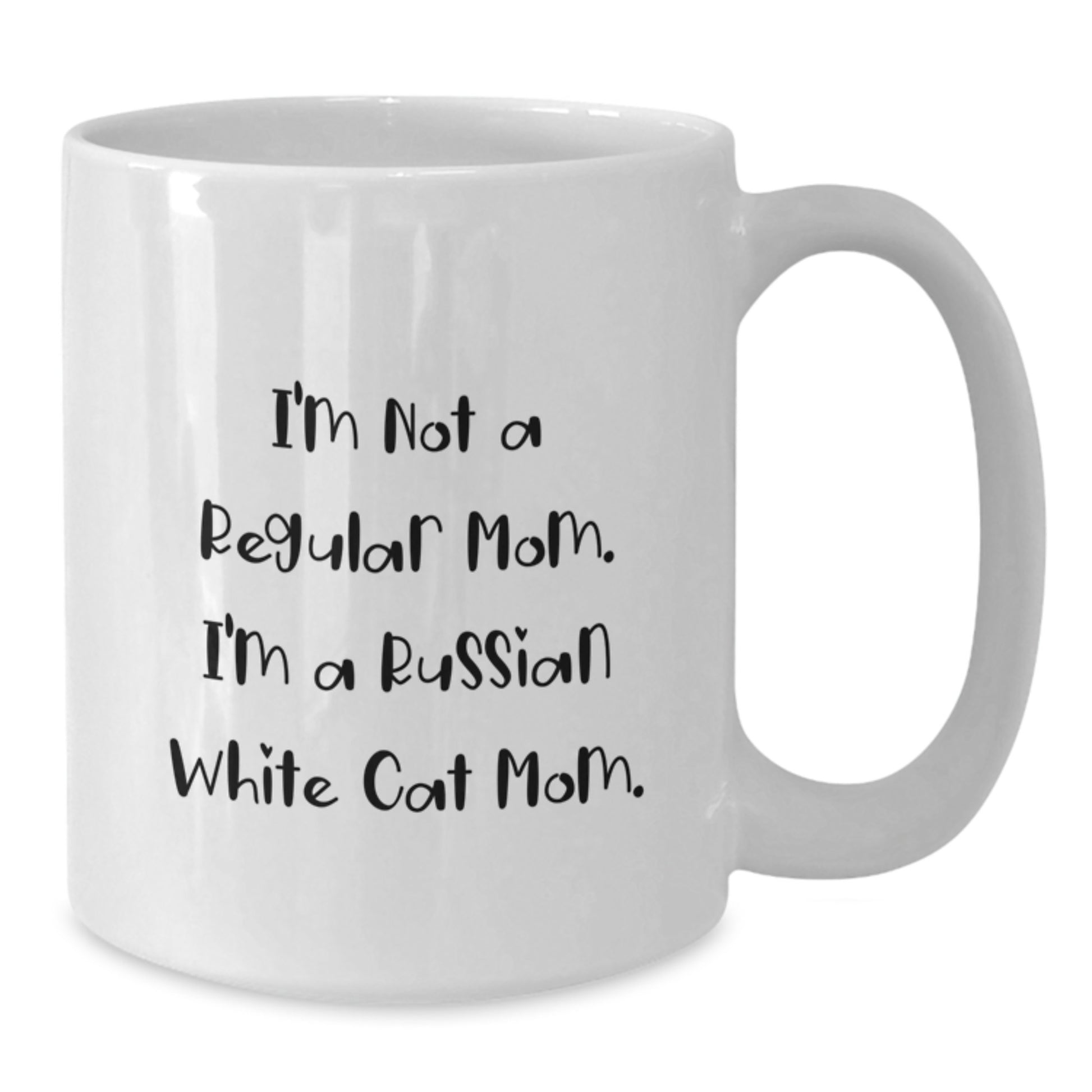 Funny Russian White Cat Mom Gifts from Mom to Russian White Cat Lover on Graduation Unique Gifts for Her - White Coffee Mug - Additional