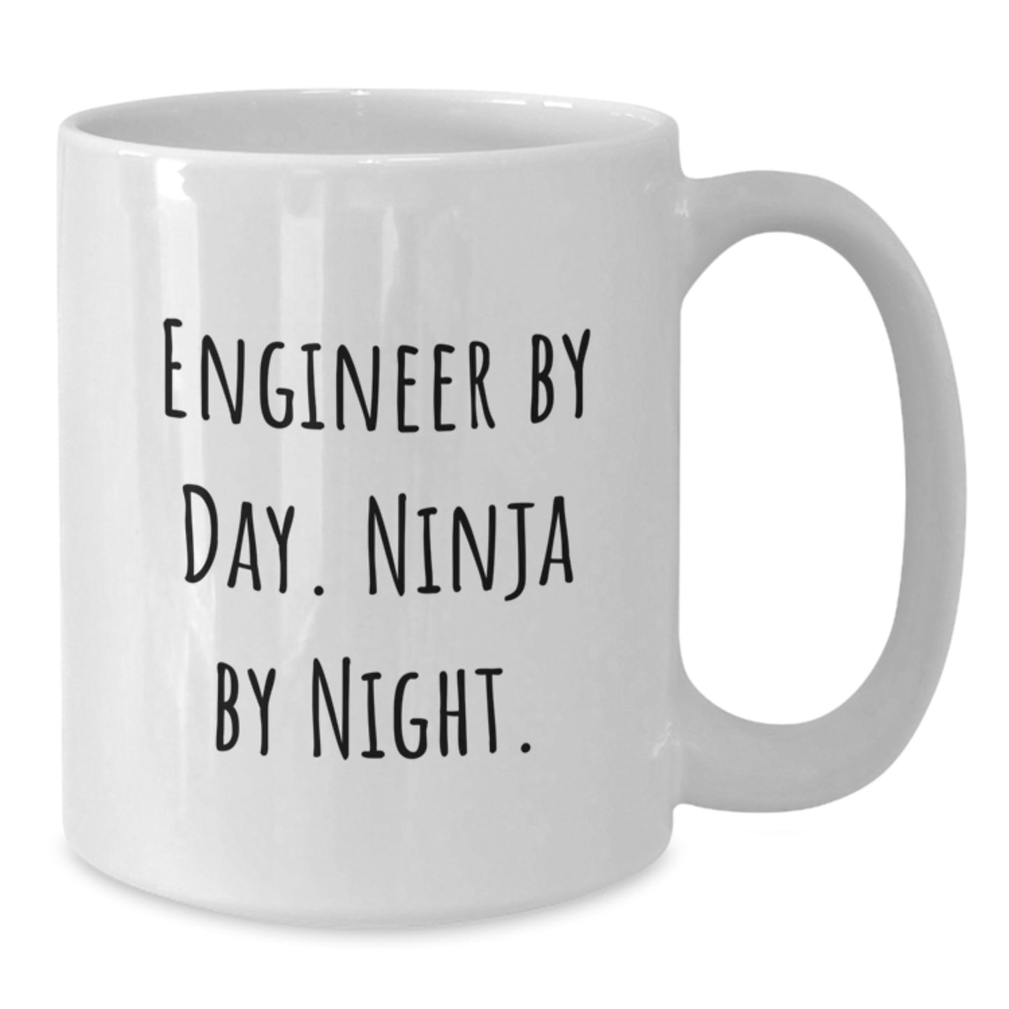 Funny Engineer Gifts for Men by Day Ninja By Night White Coffee Mug, Perfect Birthday Present from Friends, Coworkers, or Family - Additional