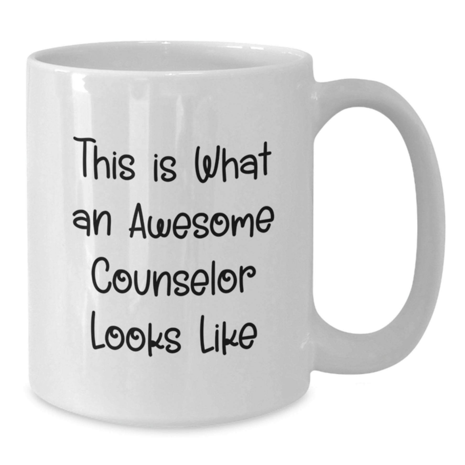 Funny Counselor Gifts from Friends for Birthday - White Coffee Mug with 'This Is What An Awesome Counselor Looks Like' Quote - Additional