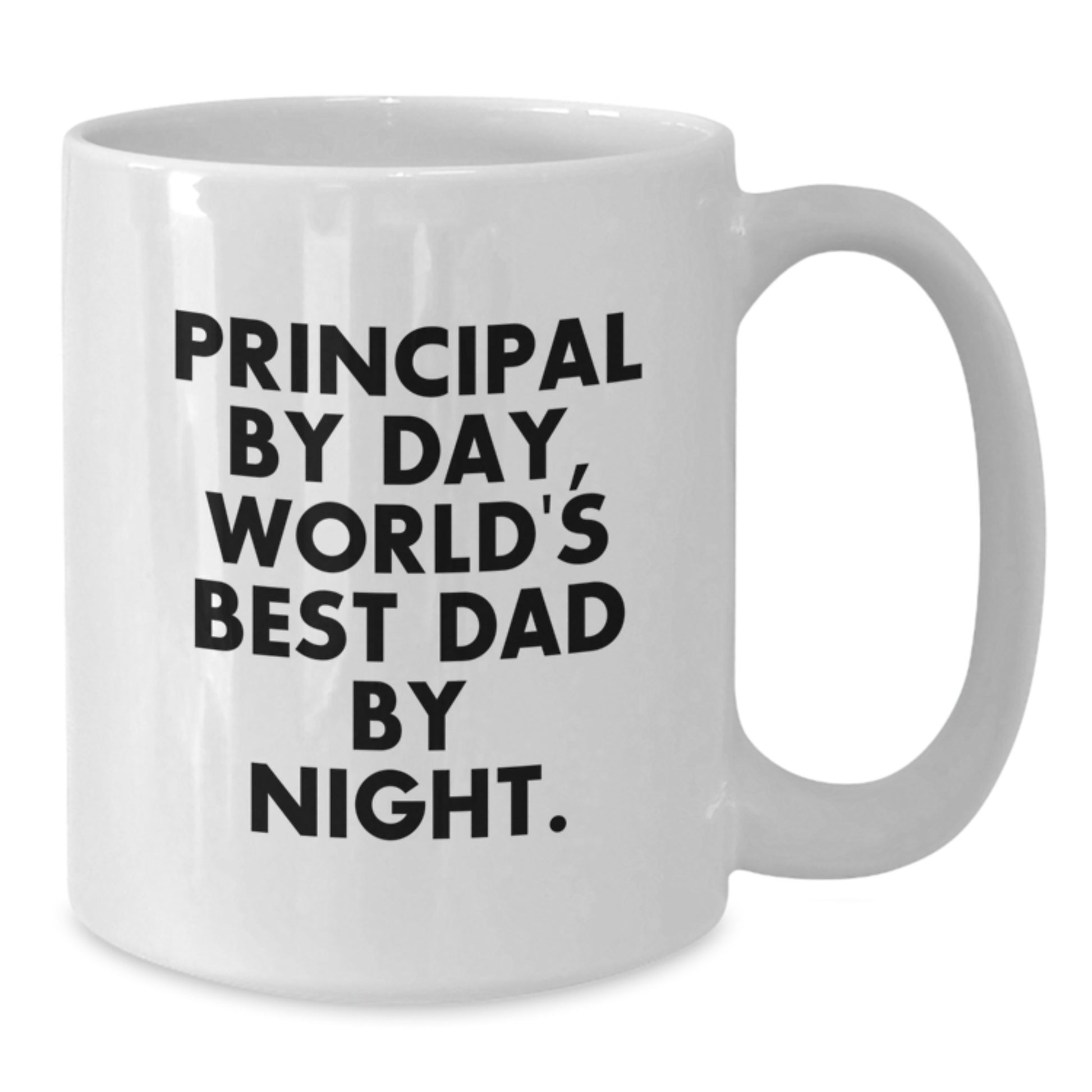 Funny Principal Gifts, Principal By Day, World's Best Dad By Night, White Coffee Mug for Graduation, Gifts from Family, Gifts for Principal - Additional