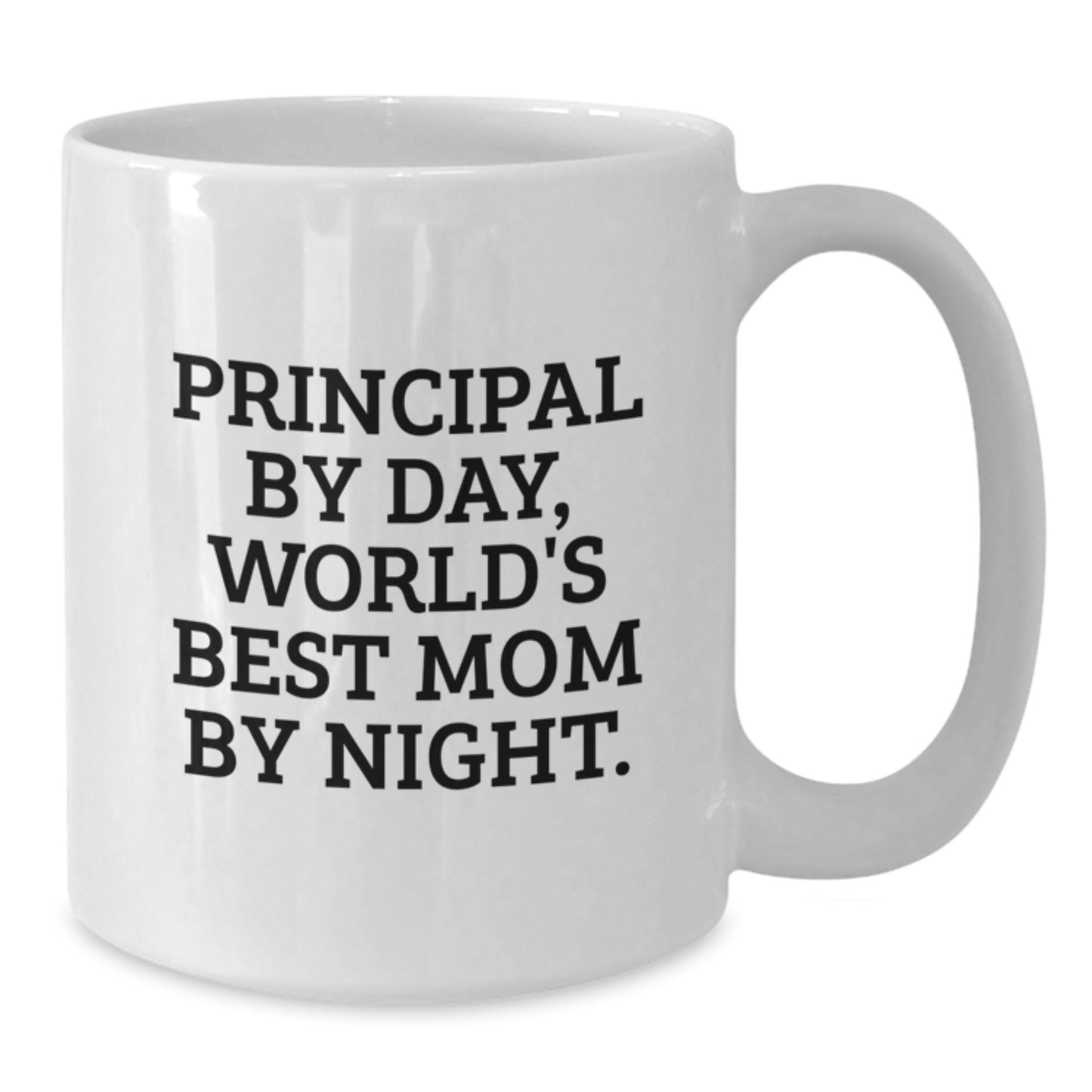 Principal Gifts from Friends to Family, White Coffee Mug, 'Principal By Day, World's Best Mom By Night.' Funny Quote for Birthday - Additional