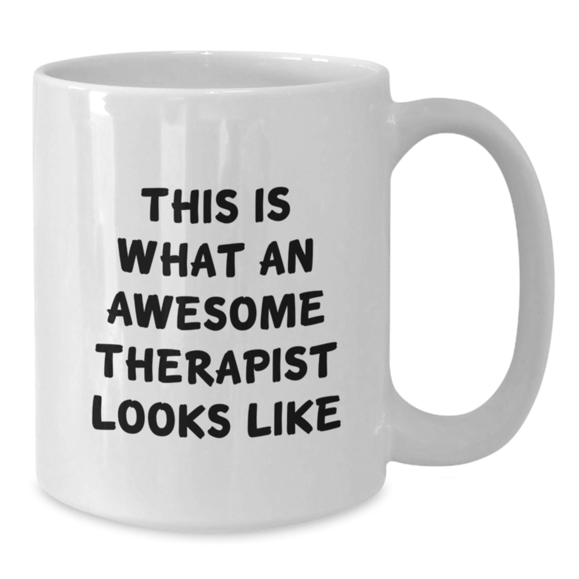 Funny Therapist Gifts from Friends, Unique White Coffee Mugs for Awesome Therapist Birthday, This Is What An Awesome Therapist Looks Like - Additional