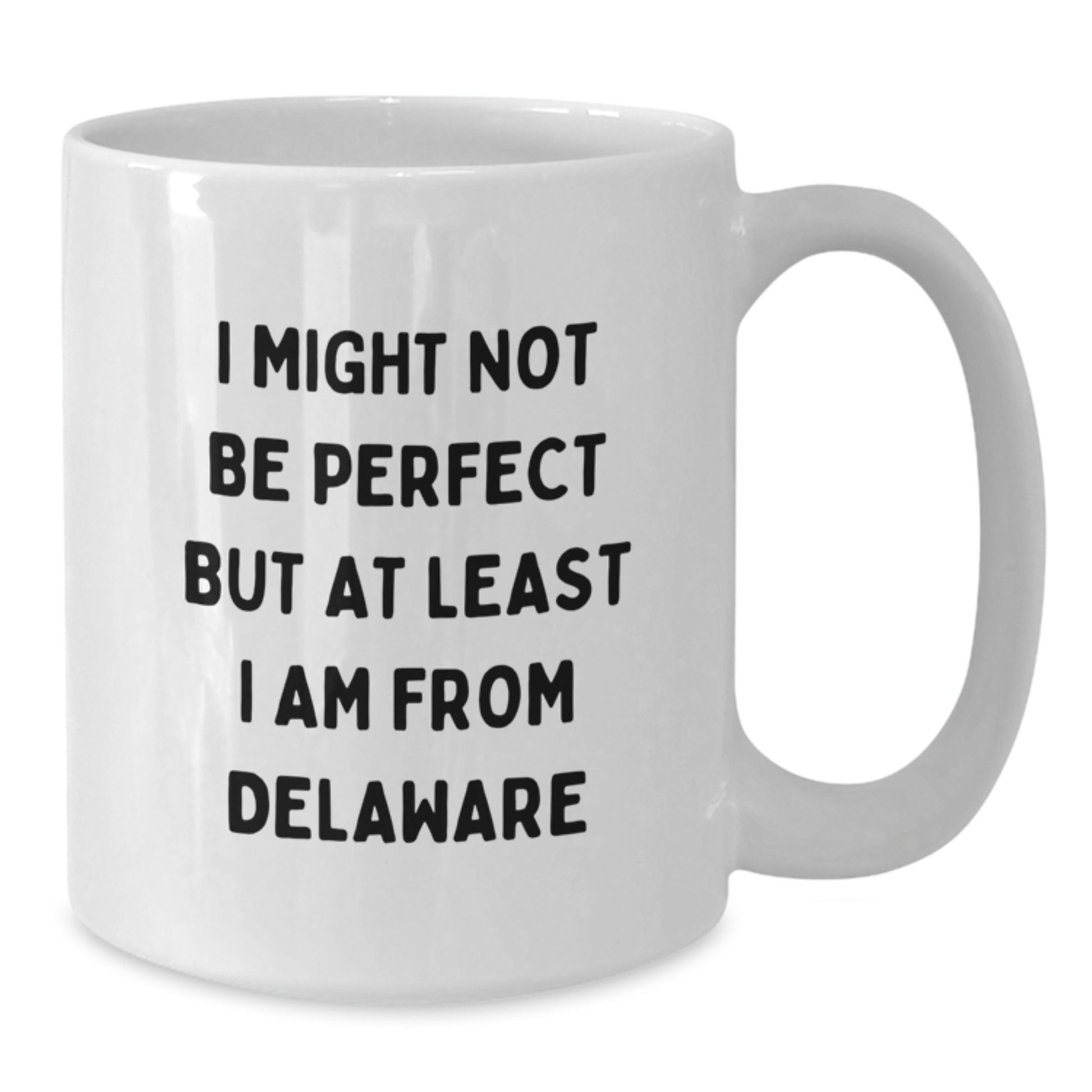 Delaware Funny Gifts from Friends, Unique White Coffee Mugs for Delaware Grads, I Might Not Be Perfect But At Least I Am From Delaware - Additional