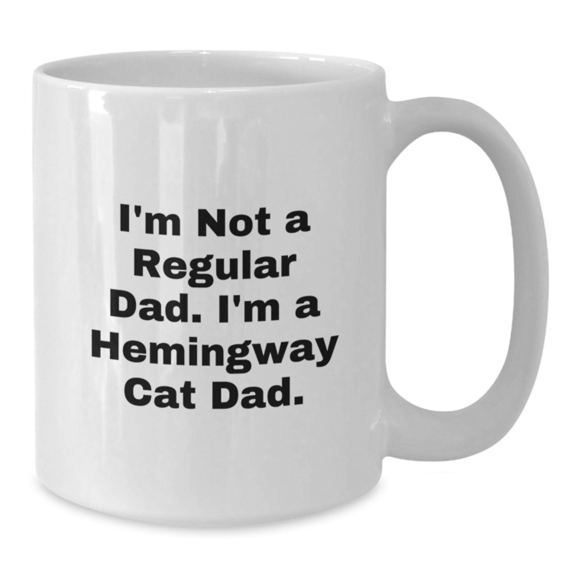 Funny Hemingway Cat Dad Gifts from Men to Friends Unique White Coffee Mugs for Graduation - Additional