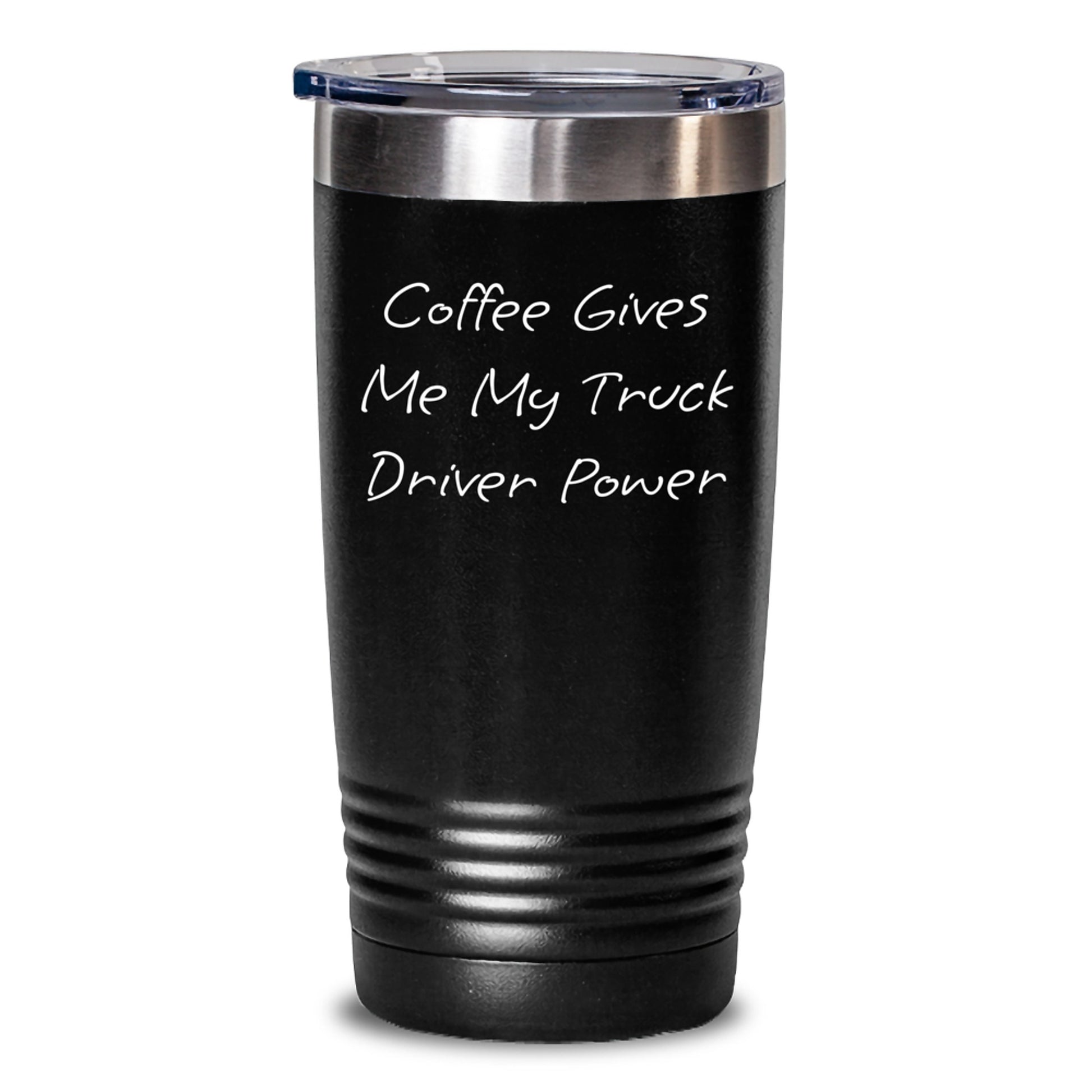 Funny Truck Driver Gifts, Coffee Lovers Unite! 'Coffee Gives Me My Truck Driver Power' Tumbler for Graduation, Gifts from Friends, Coworkers, or Family - Main