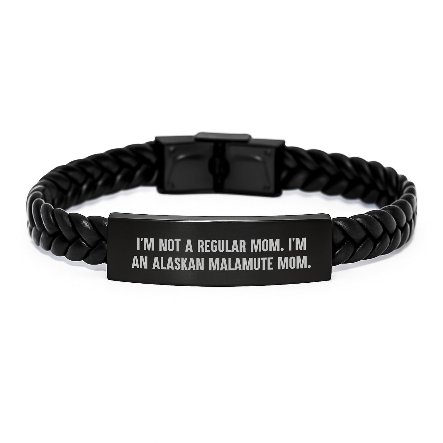 Alaskan Malamute Mom's Funny Gift for Friends, Coworkers, or Family - Interlaced Leather Graduation Unique Gifts - Image 1