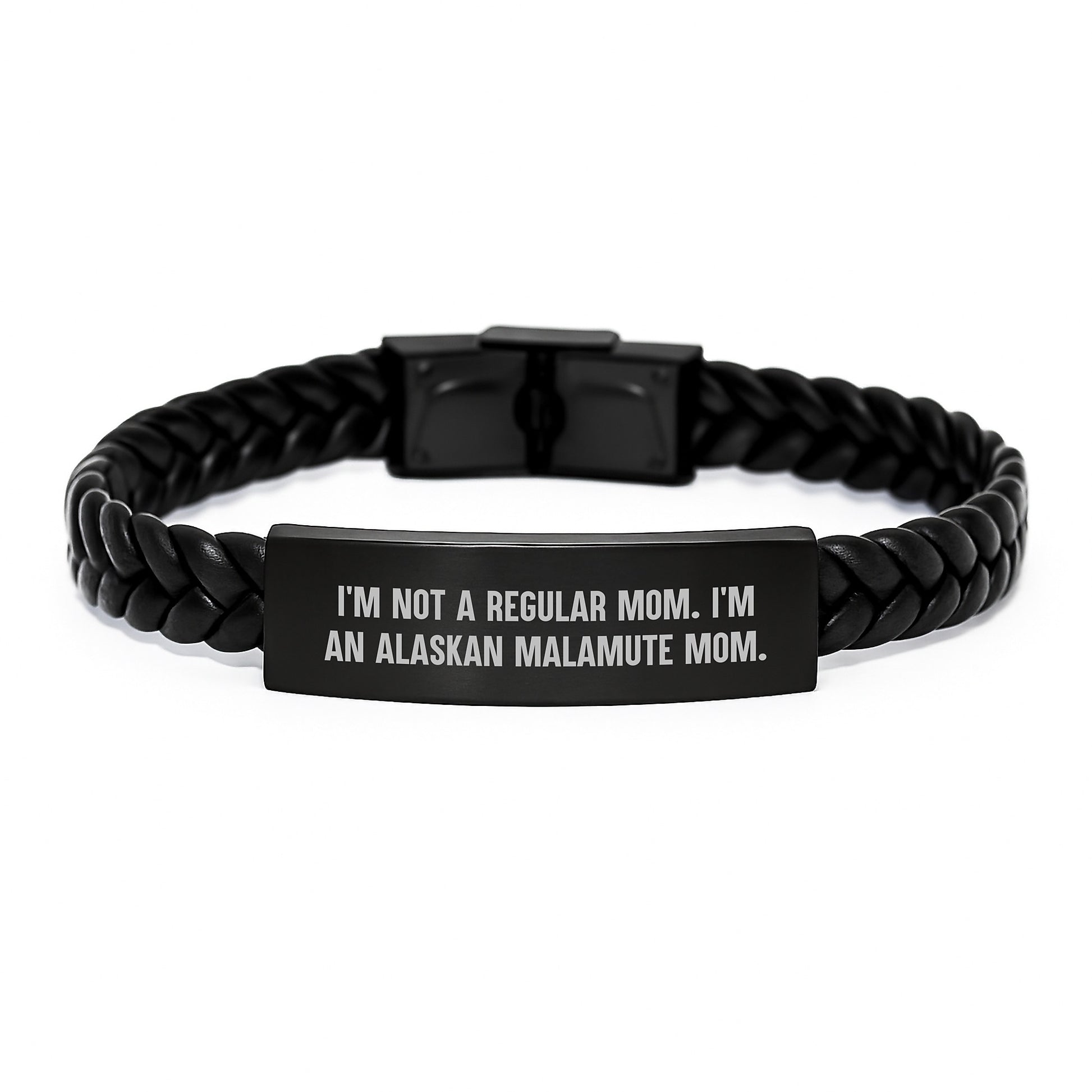 Alaskan Malamute Mom's Funny Gift for Friends, Coworkers, or Family - Interlaced Leather Graduation Unique Gifts - Image 1