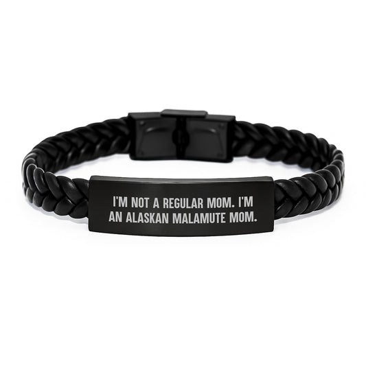 Alaskan Malamute Mom's Funny Gift for Friends, Coworkers, or Family - Interlaced Leather Graduation Unique Gifts - Image 1