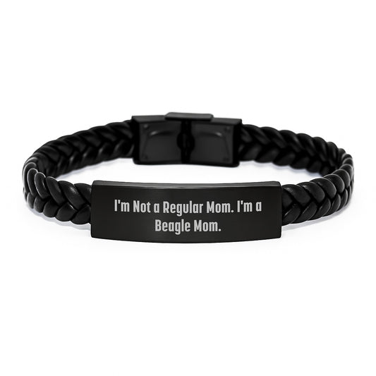 Funny Beagle Dog Mom Gifts for Men Women Friends Coworkers Family - Interlaced Leather Adjustable Graduation Unique Presents from Mom to Beagle Dog Lover - Image 1