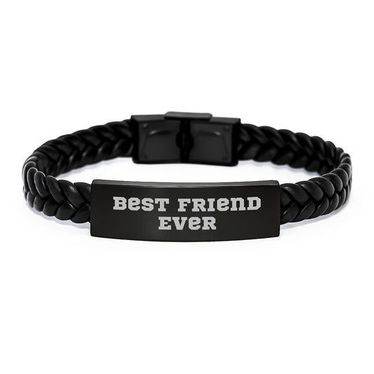 Funny Best Friend Ever Interlaced Leather Bracelet Gifts for Friends from Men, Unique Birthday Unique Gifts for Women - Image 1