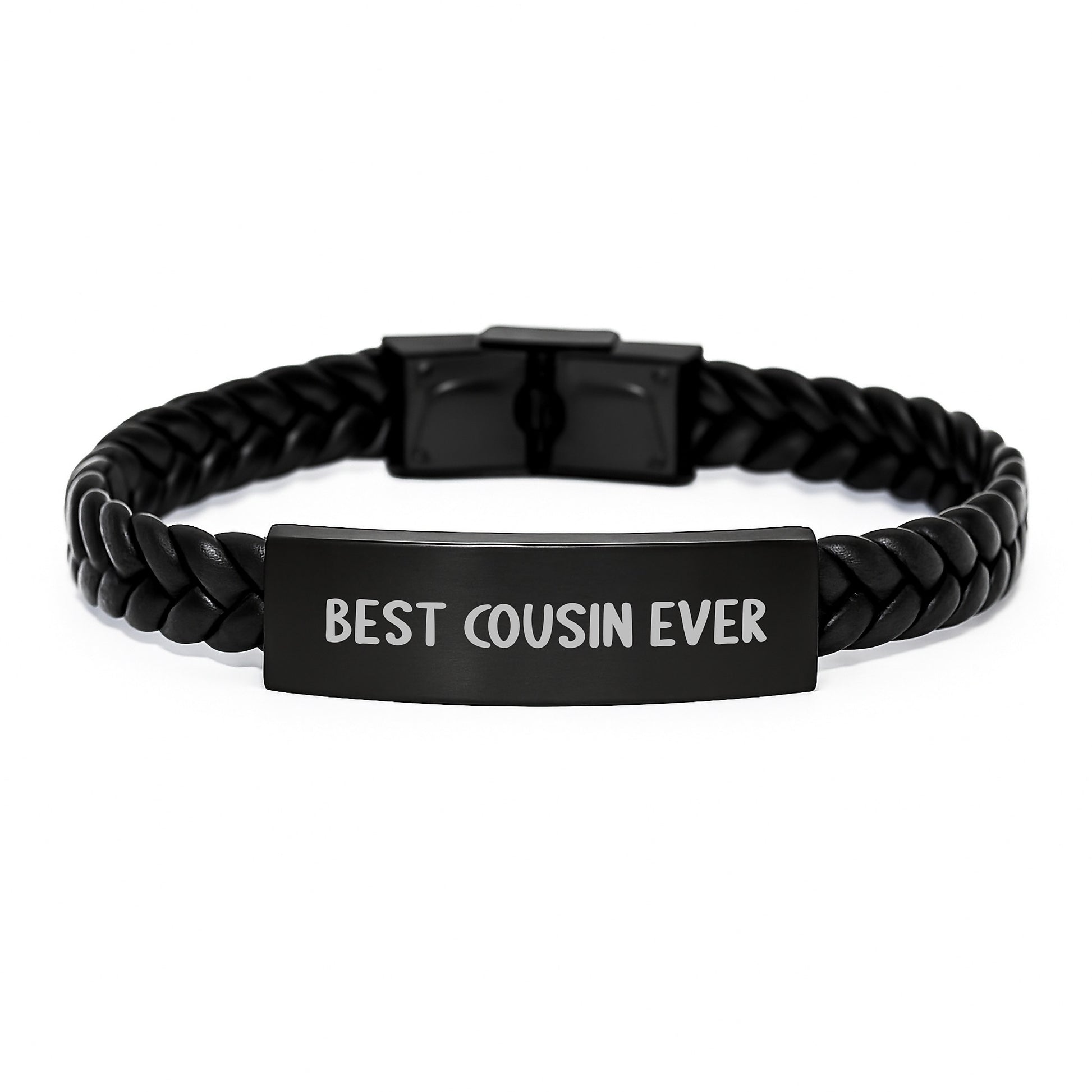 Funny Cousin Gifts Best Ever Interlaced Leather Bracelet for Men Graduation Unique Gifts from Family - Image 1
