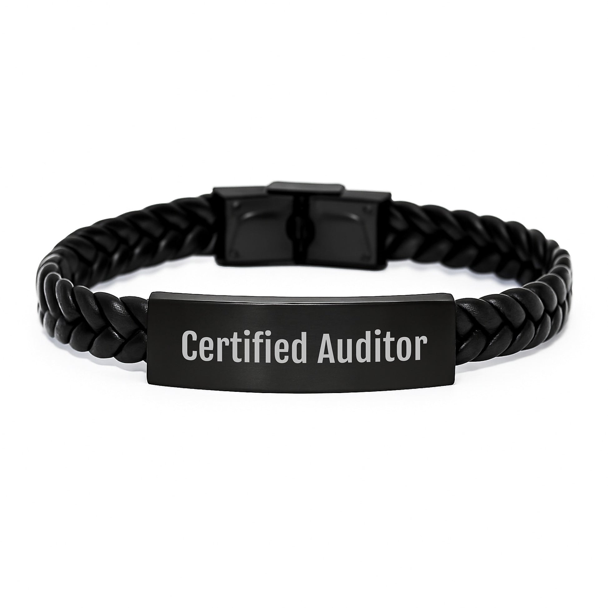 Funny Certified Auditor Gifts from Men to Friends Interlaced Leather Bracelet for Birthday Unique Gifts - Image 1