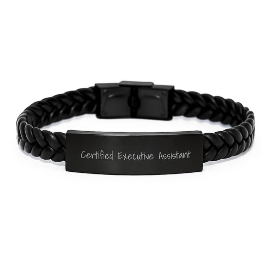 Funny Executive Assistant Gifts - Interlaced Leather Bracelet from Friends to Executive Assistant, Birthday Unique Gifts for Him/Her - Image 1