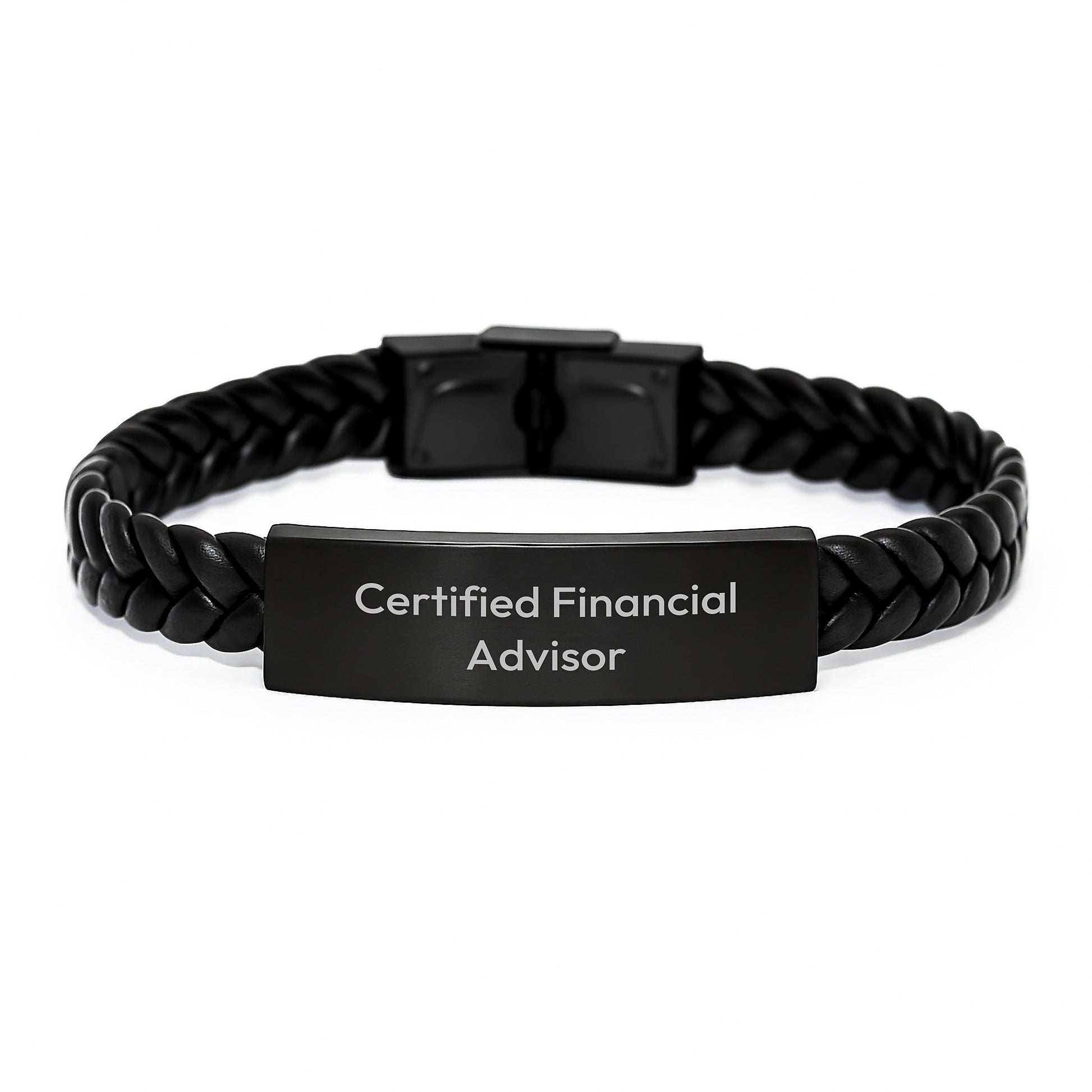 Gifts from Friends for Certified Financial Advisor - Inspirational Interlaced Leather Bracelet, Birthday Unique Gifts for Men or Women, Quote: 'Empowering Lives' - Image 1