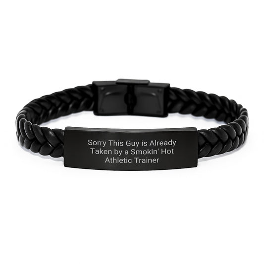 Funny Athletic Trainer Gifts for Men from Friends Birthday Unique Interlaced Leather Braceltes - Image 1