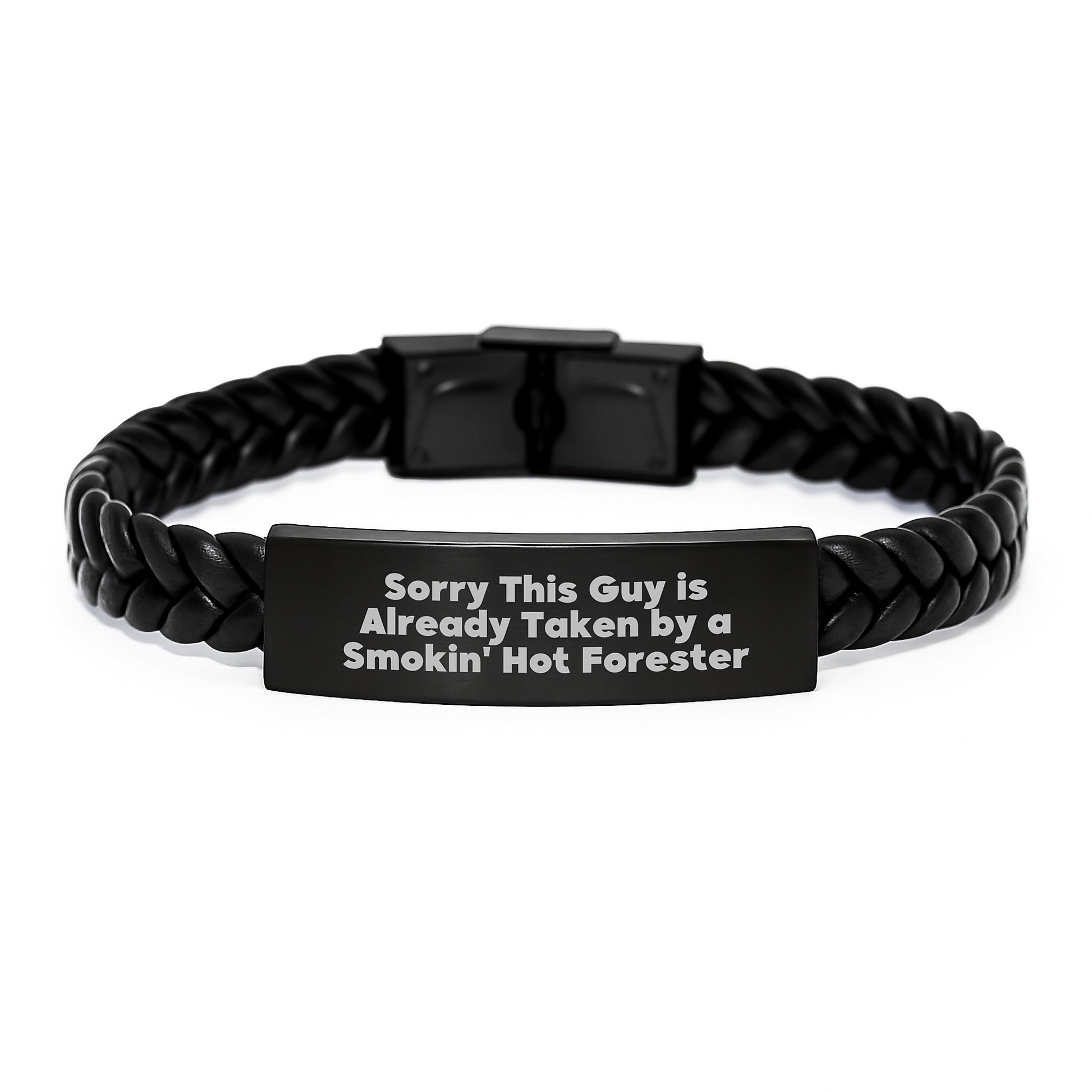 Forester's Proud Interlaced Leather Braces for Men, Funny Gift from Friends, Unique Graduation Presents - Image 1