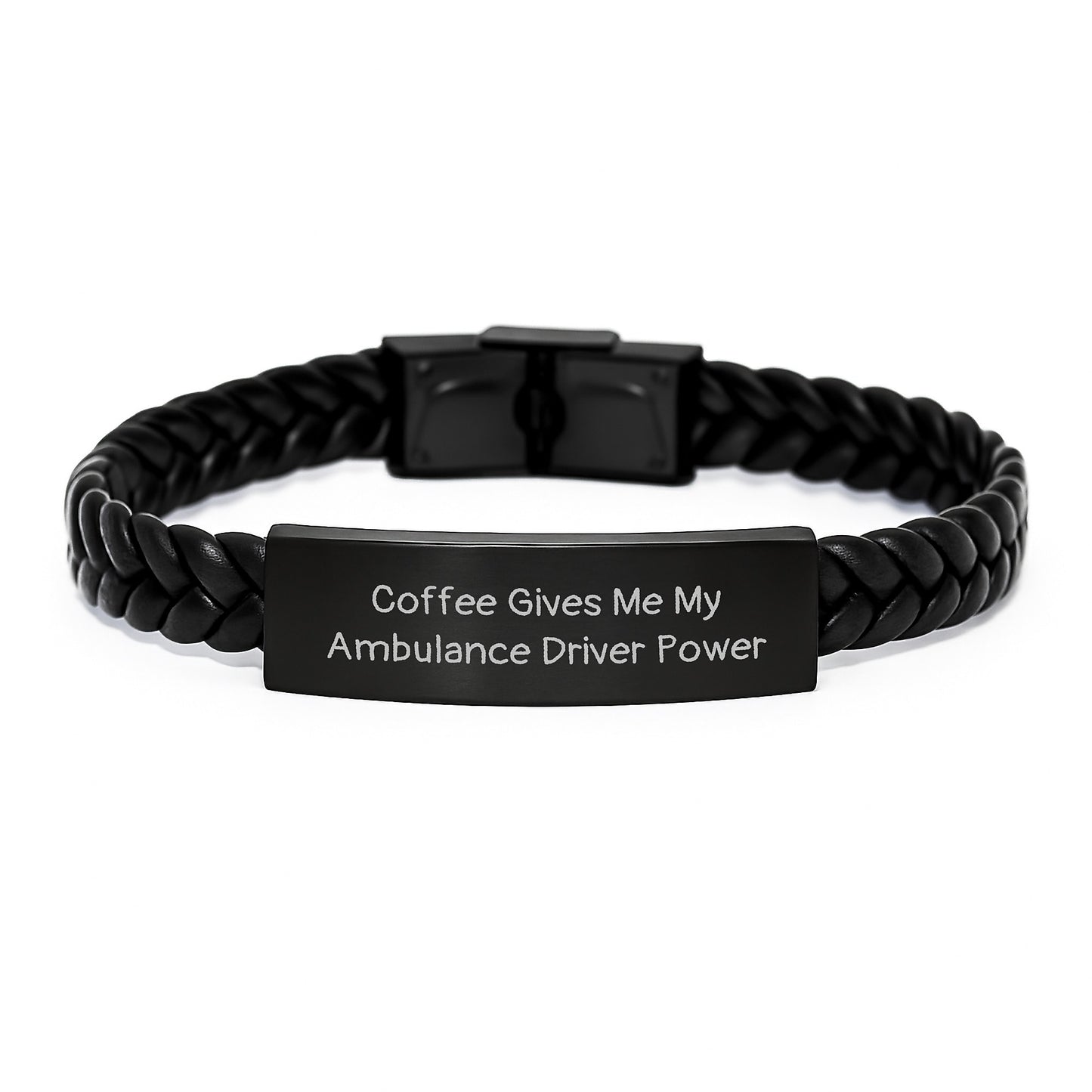 Ambulance Driver Gifts: Funny Quote Interlaced Leather Bracelet for Ambulance Driver Men, Gifts from Friends to Ambulance Driver, Ambulance Driver Power on Graduation Unique Gifts - Image 1