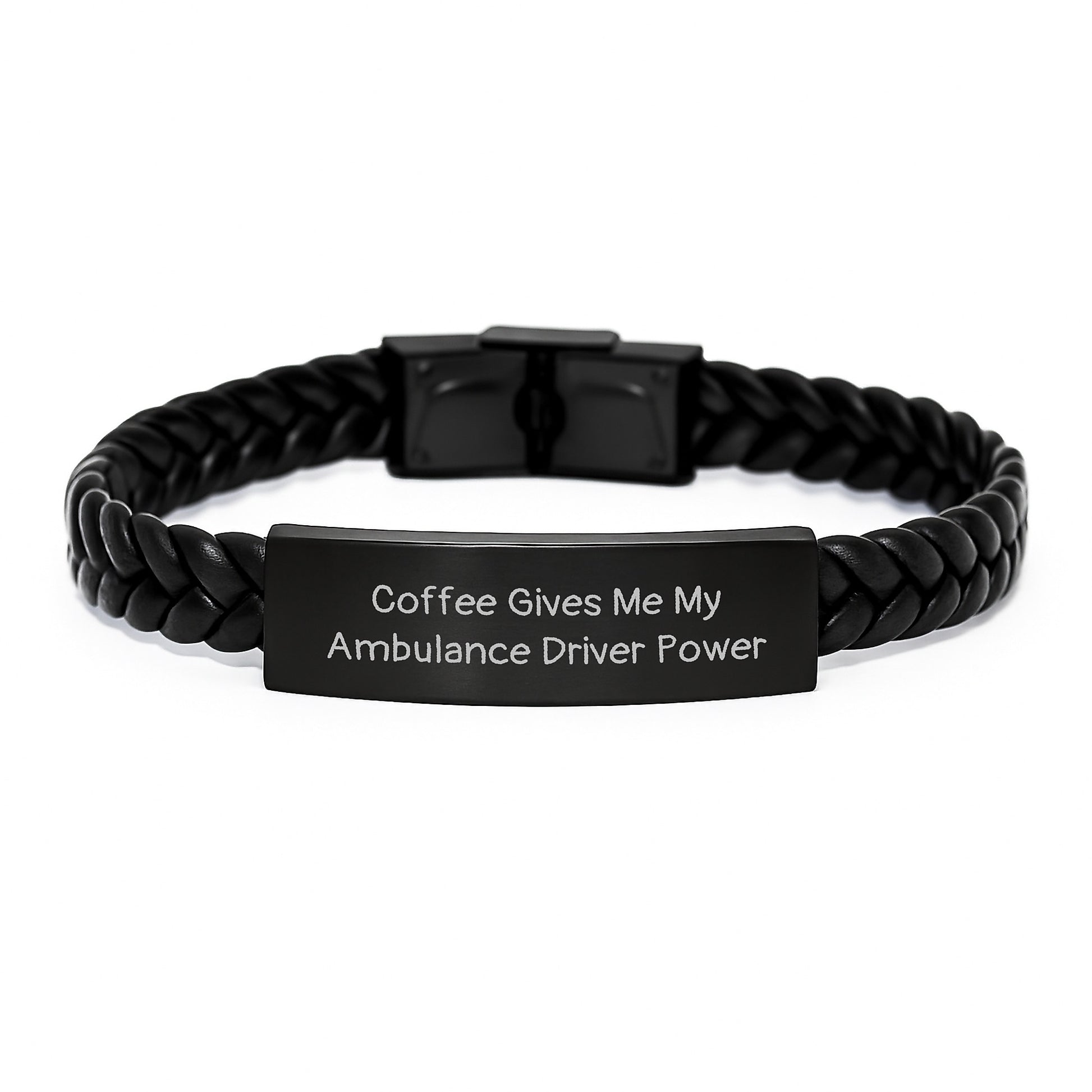 Ambulance Driver Gifts: Funny Quote Interlaced Leather Bracelet for Ambulance Driver Men, Gifts from Friends to Ambulance Driver, Ambulance Driver Power on Graduation Unique Gifts - Image 1