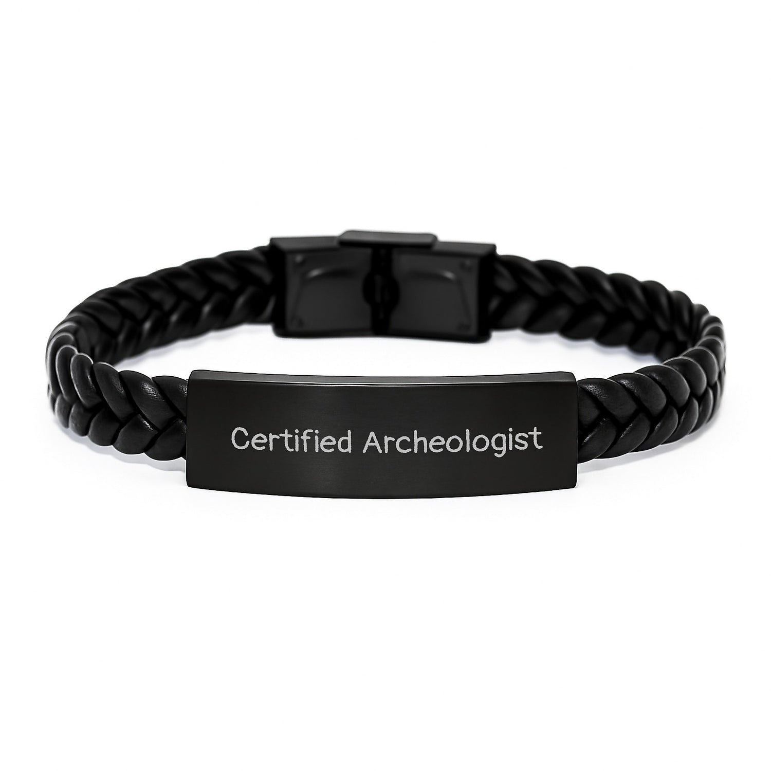 Certified Archeologist Gifts, Archeologist Interlaced Leather Necklace, Birthday Unique Gifts from Friends to Men, Funny Quote, Archeologist Lover's Delight - Image 1