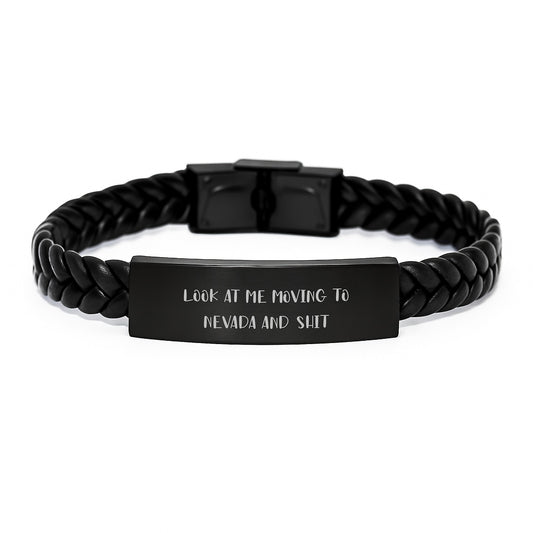 Nevada Inspired Interlaced Leather Bracelet, Funny Gifts from Friends to Family, Birthday Unique Gifts for Men and Women - Image 1