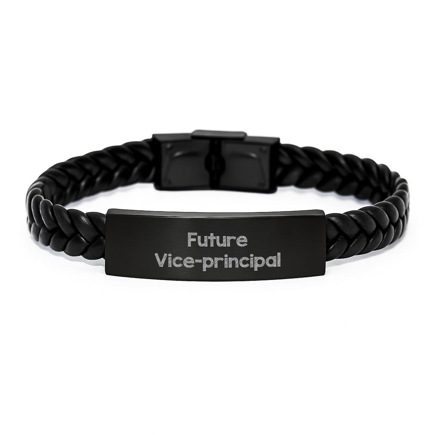 Funny Vice-Principal Quote Interlaced Leather Bracelet, Gifts for Future Vice-Principal, Men or Women, Graduation Unique Gifts from Friends Coworkers Family - Image 1