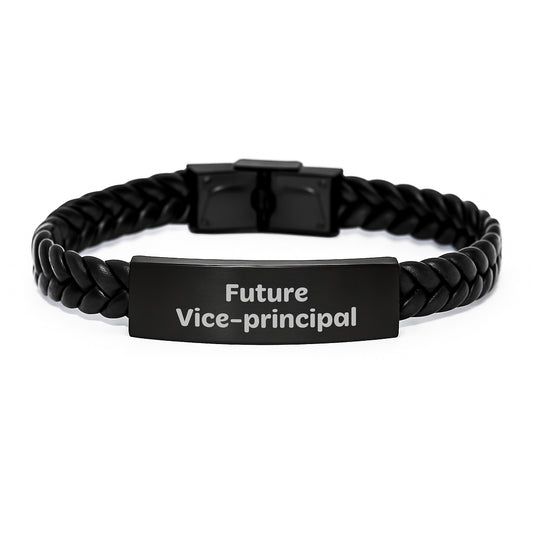 Funny Vice-Principal Gifts, Interlaced Leather Bracelet for Men and Women, Future Vice-Principal Quote, Graduation Unique Gifts from Friends, Coworkers, Family - Image 1