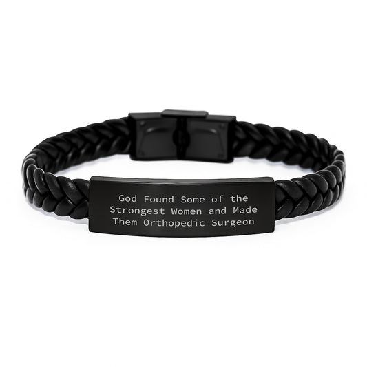 Orthopedic Surgeon Gifts, Funny Quote Interlaced Leather Bracelet for Women, Gifts from Friends, Graduation Unique Presents for Orthopedic Surgeon - Image 1