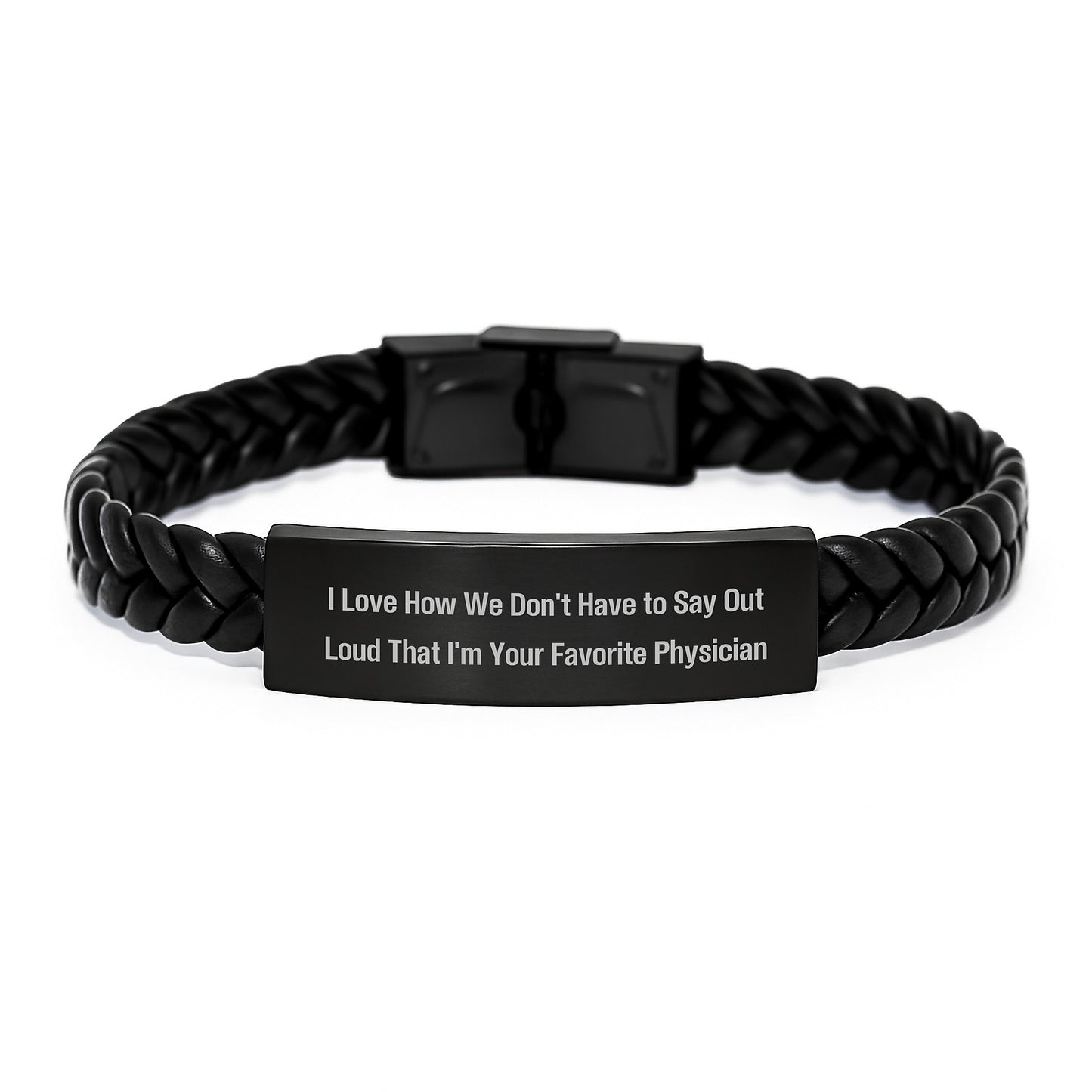 Physician Gifts from Men, Funny Quote Interlaced Leather Bracelet, Gifts for Physicians, Graduation Unique Gifts, Durable Stainless Steel and PU Leather, 7.87 inches Long - Image 1