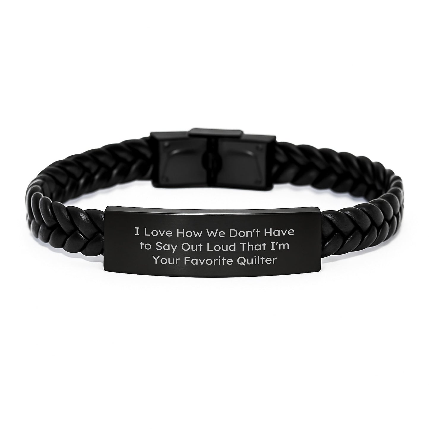 Funny Quilter Gifts from Friends for Favorite Quilter Interlaced Leather Wristband, Inspirational Graduation Unique Gifts - Image 1