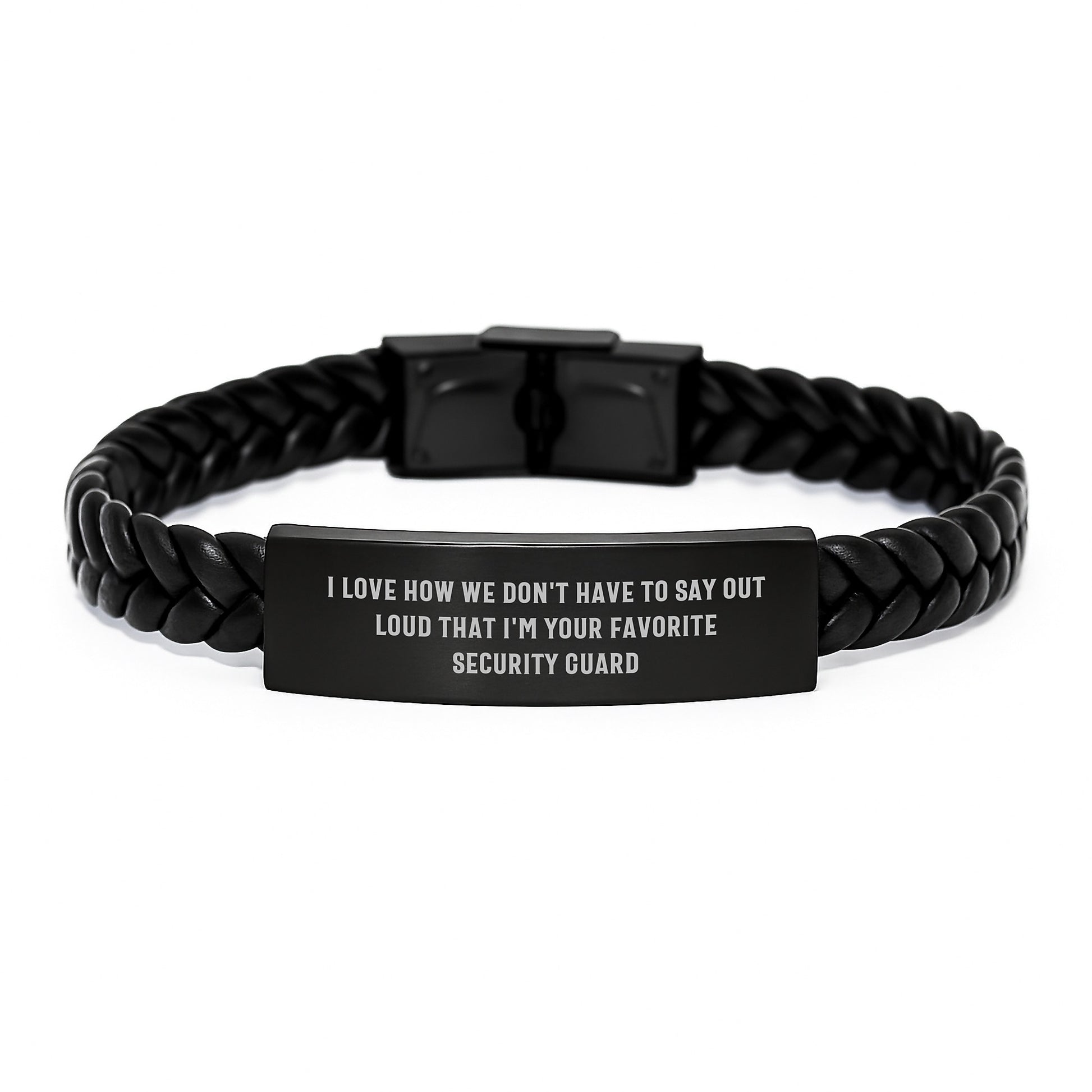 Funny Security Guard Gifts for Men - Interlaced Leather Bracelet from Friends for Graduation - Image 1