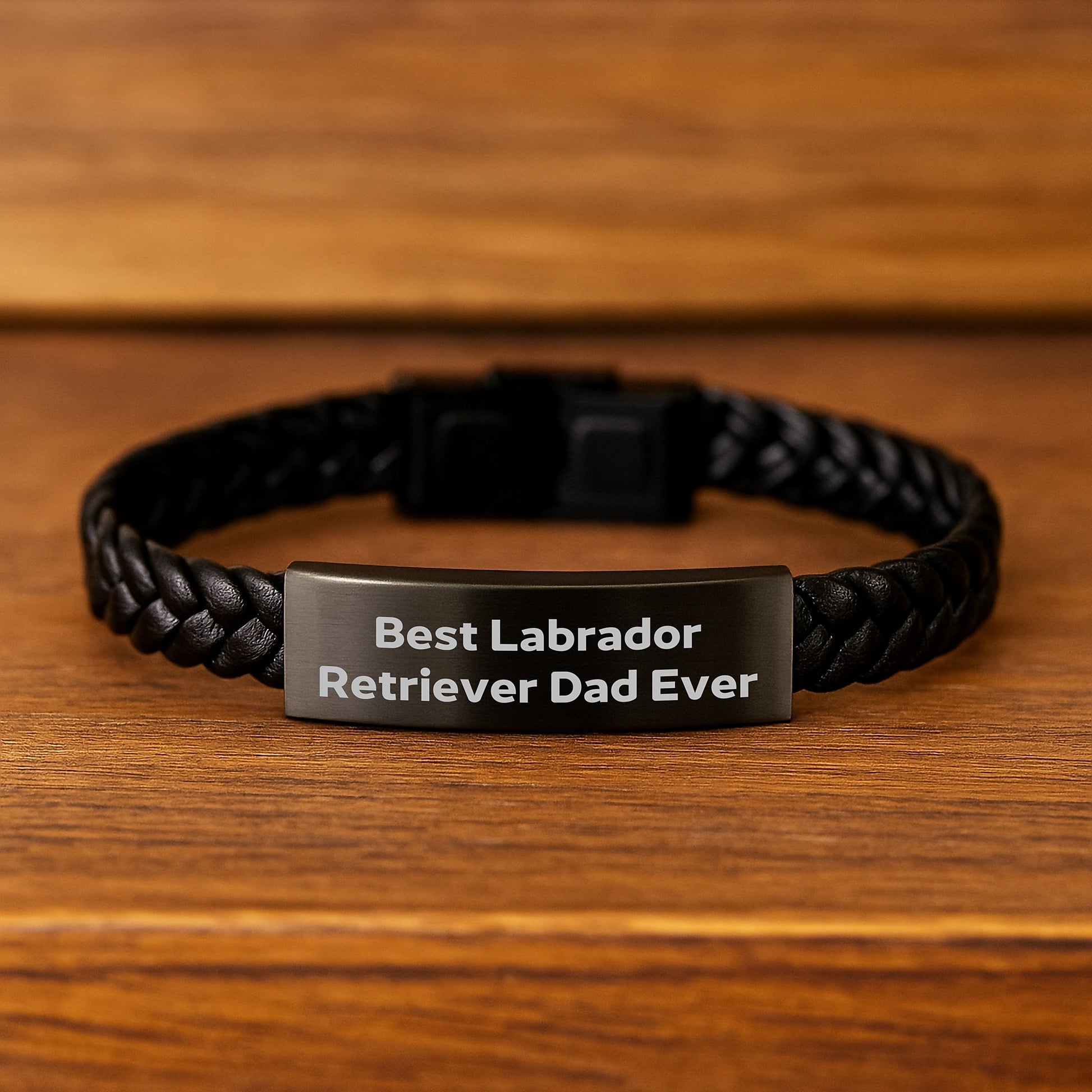 Labrador Retriever Dog Funny Quote Gifts from Men to Best Dad Ever Interlaced Leather Bracelet for Birthday Unique Presents - Image 2