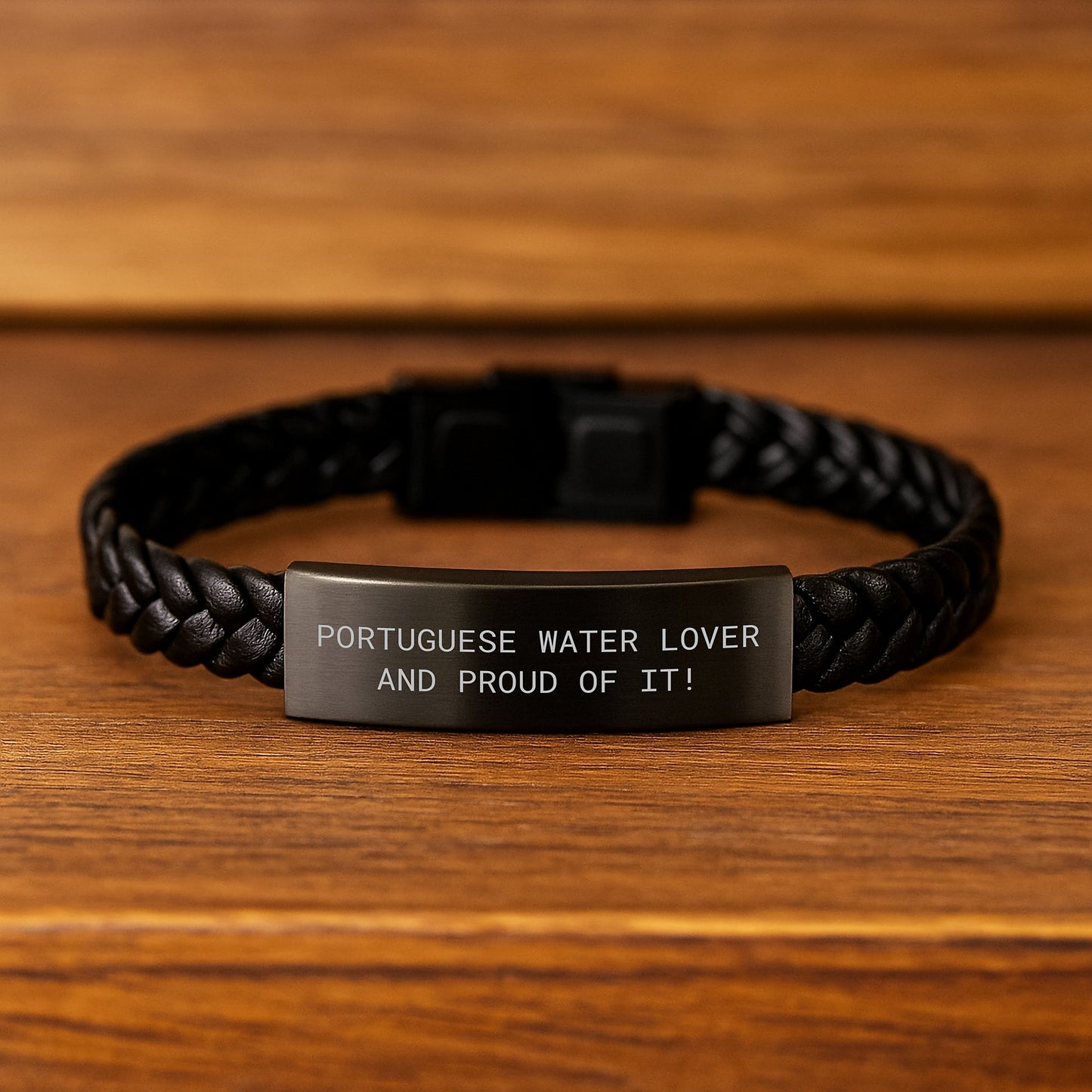 Portuguese Water Dog Lover Gifts, Interlaced Leather Birthday Unique Gift from Friends to Portuguese Water Dog, 'Portuguese Water Lover And Proud Of It!' Quote, 7.87 inches Long - Image 2
