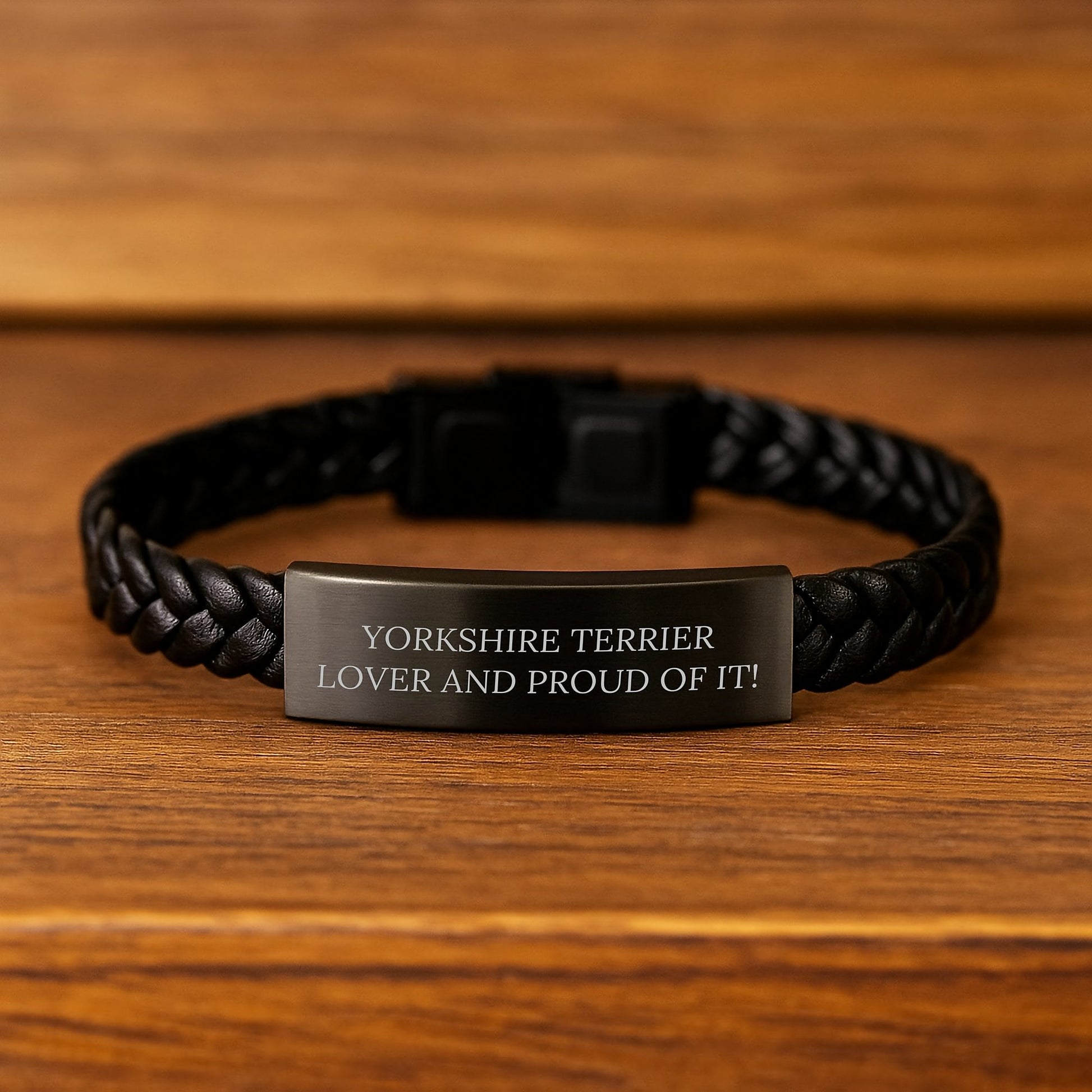 Yorkshire Terrier Dog Lover's Interlaced Leather Birthday Unique Gift, 'Yorkshire Terrier Lover And Proud Of It!' Quote, Gifts from Men to Women, Friends, Family - Image 2